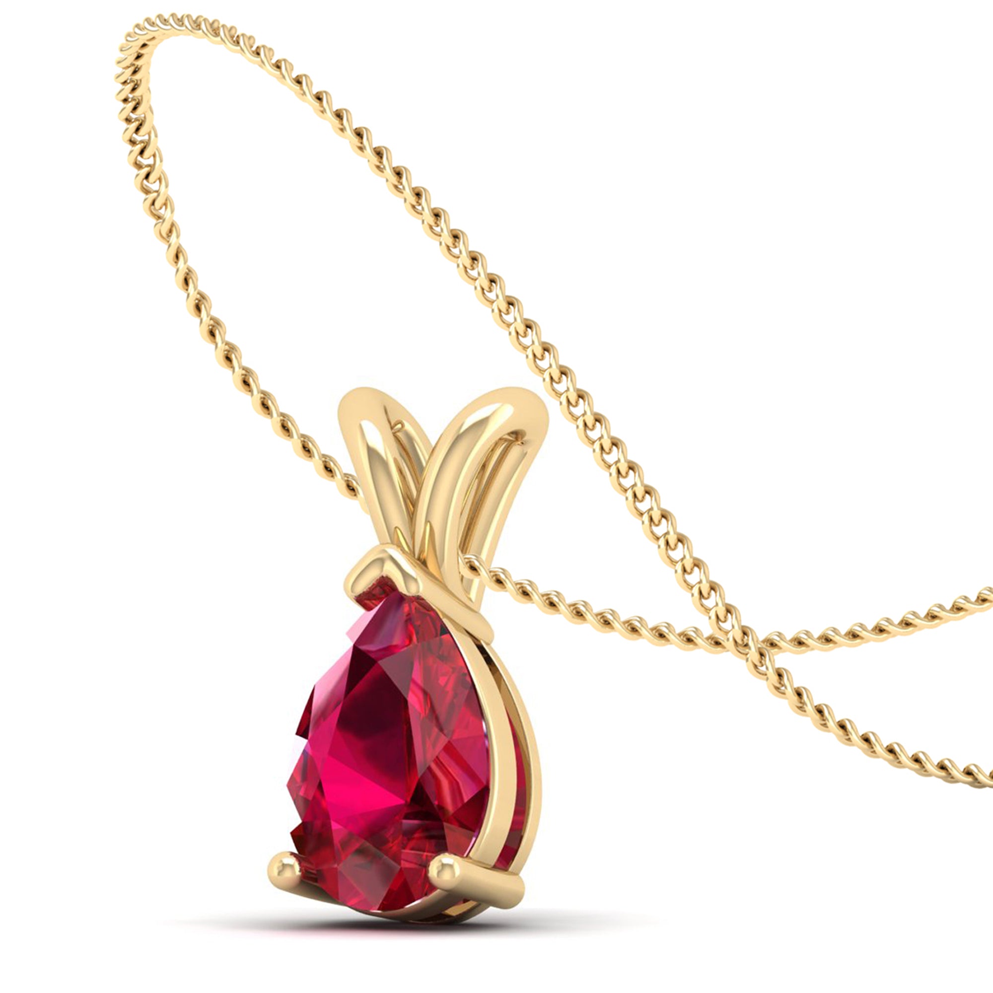 Pear Cut Ruby Pendant 2.5 Carat