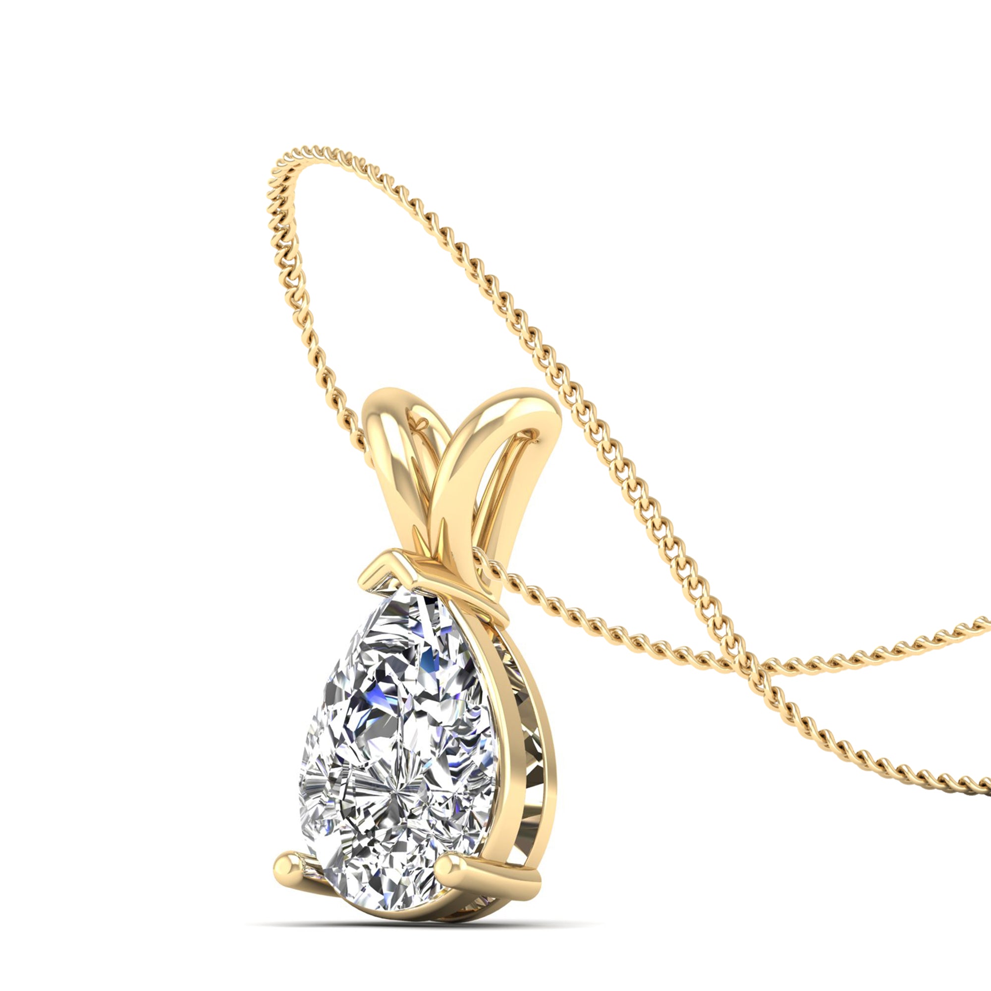 Pear Cut Diamond Pendant 2.5 Carat