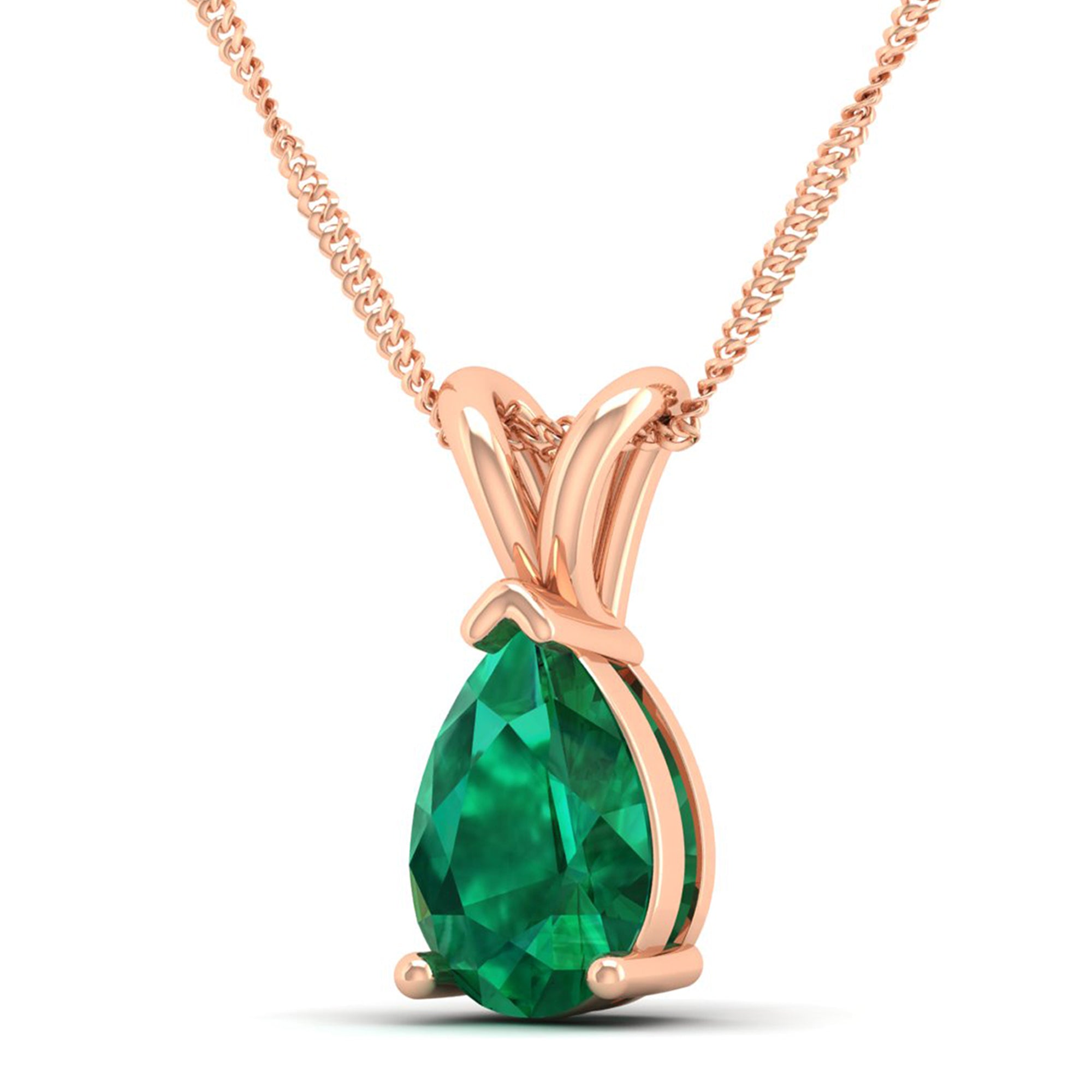 Pear Cut Emerald Pendant 3.00 Carat
