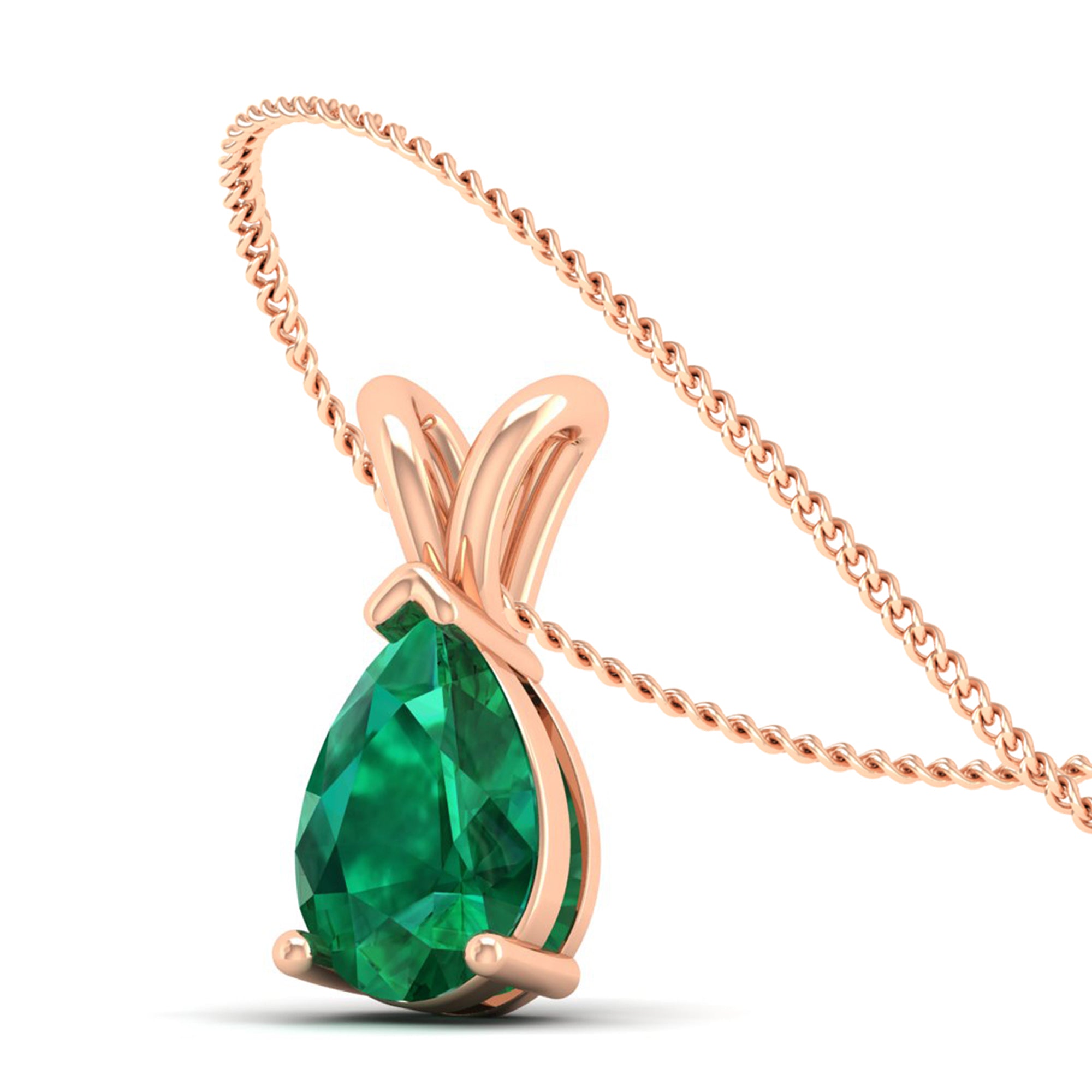 Pear Cut Emerald Pendant 3.00 Carat