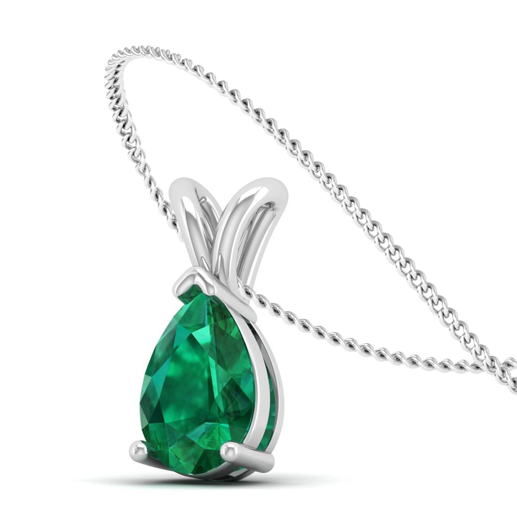 Pear Cut Emerald Pendant 3.00 Carat