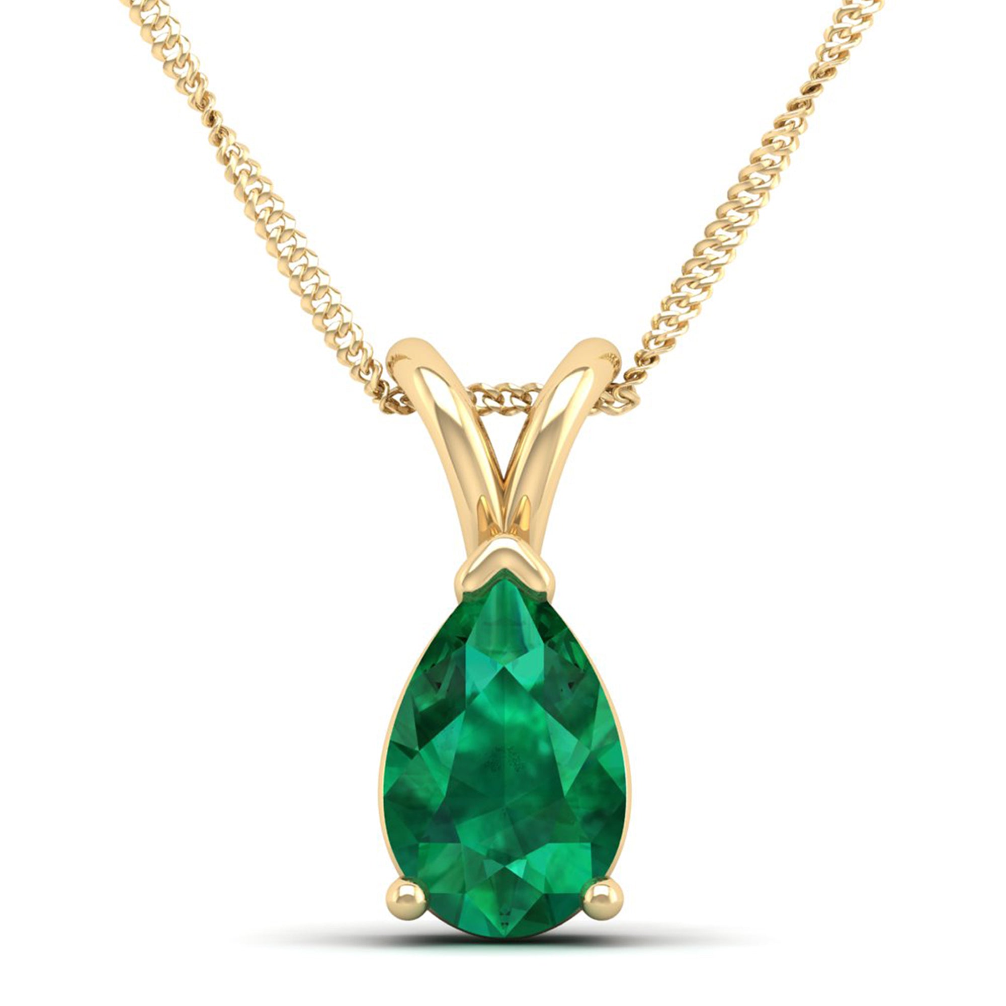 Pear Cut Emerald Pendant 3.00 Carat