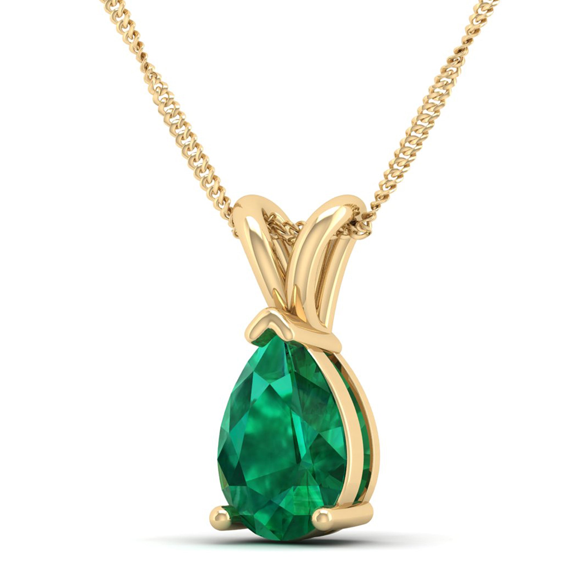 Pear Cut Emerald Pendant 3.00 Carat