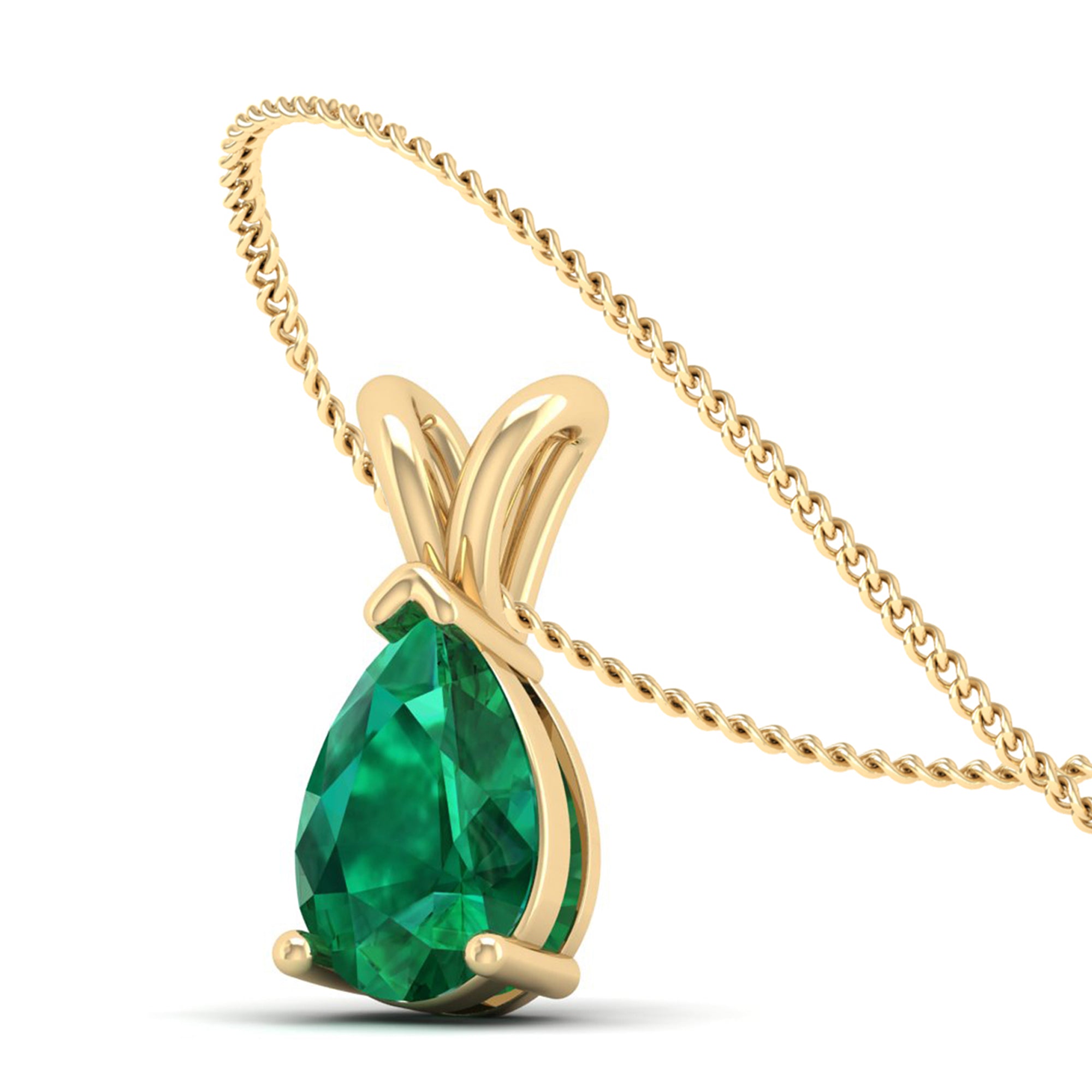 Pear Cut Emerald Pendant 3.00 Carat