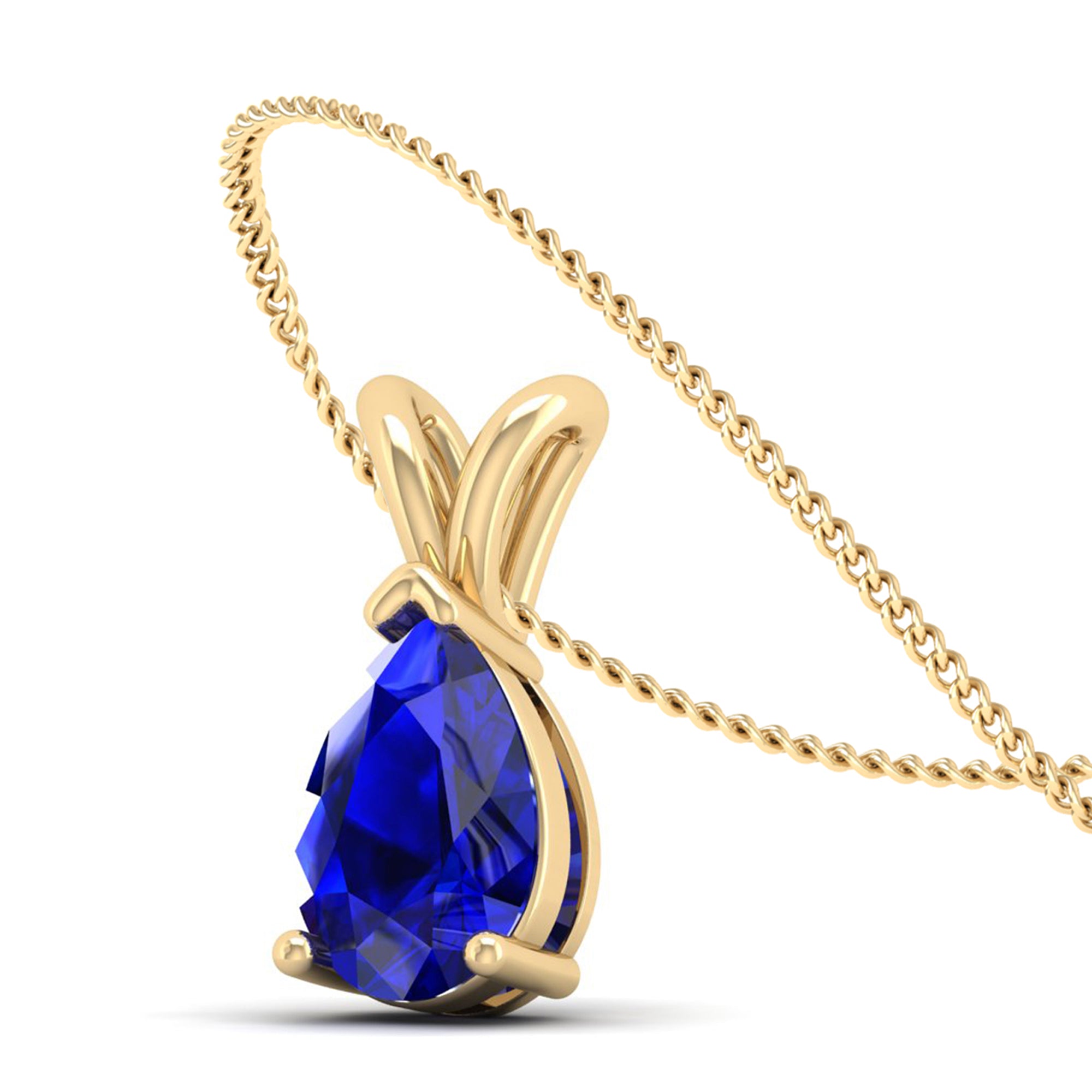 Pear Cut Sapphire Pendant 3.00 Carat