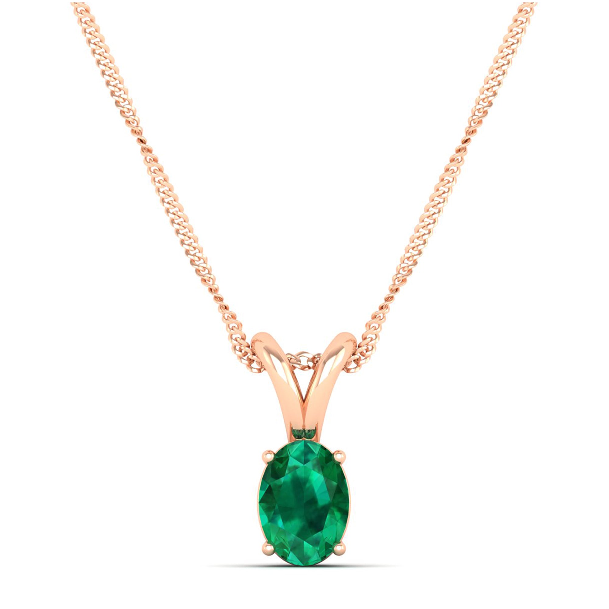 Oval Cut Emerald Pendant 0.50 Carat