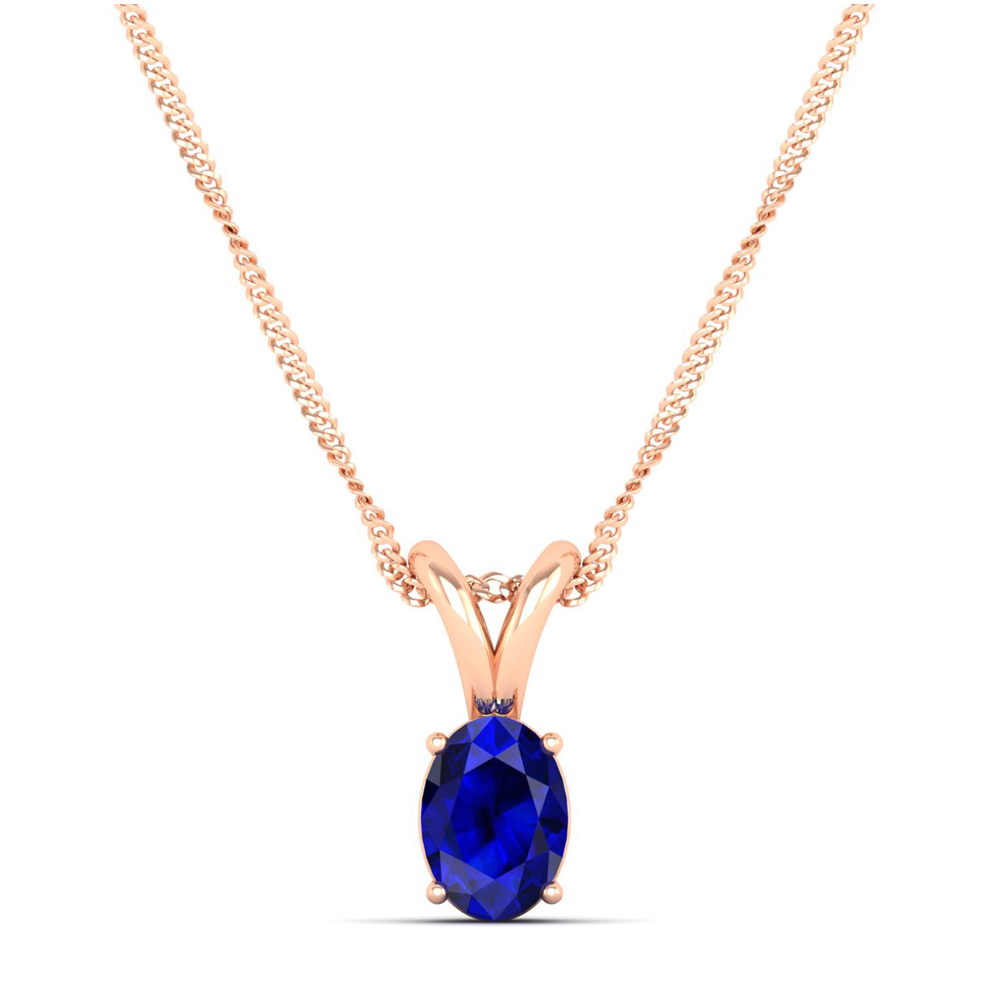 Oval Cut Sapphire Pendant 0.50 Carat