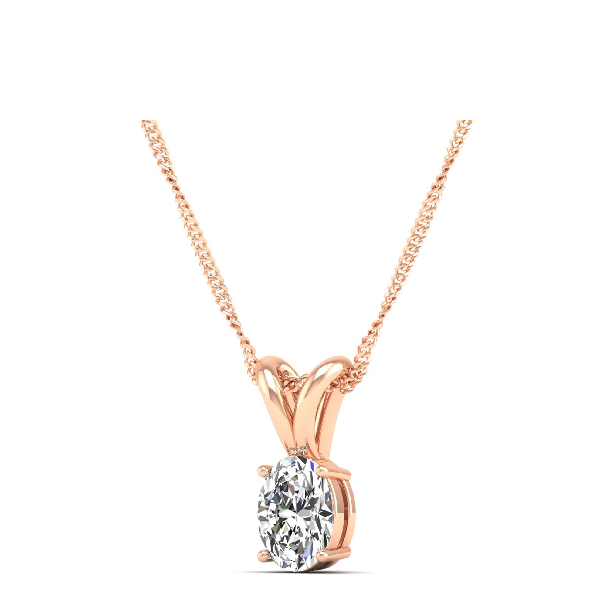 Oval Cut Diamond Pendant 0.50 Carat