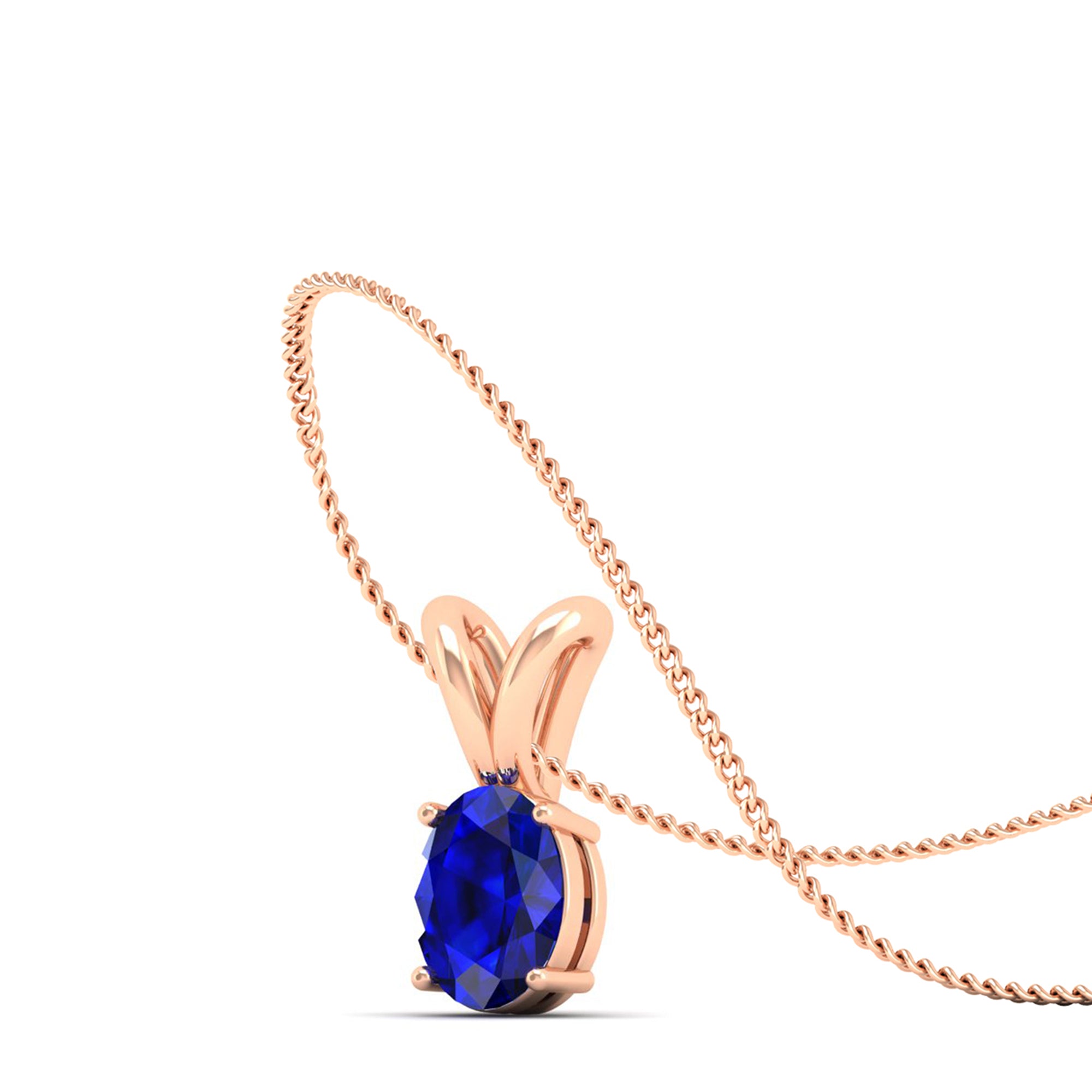 Oval Cut Sapphire Pendant 0.50 Carat
