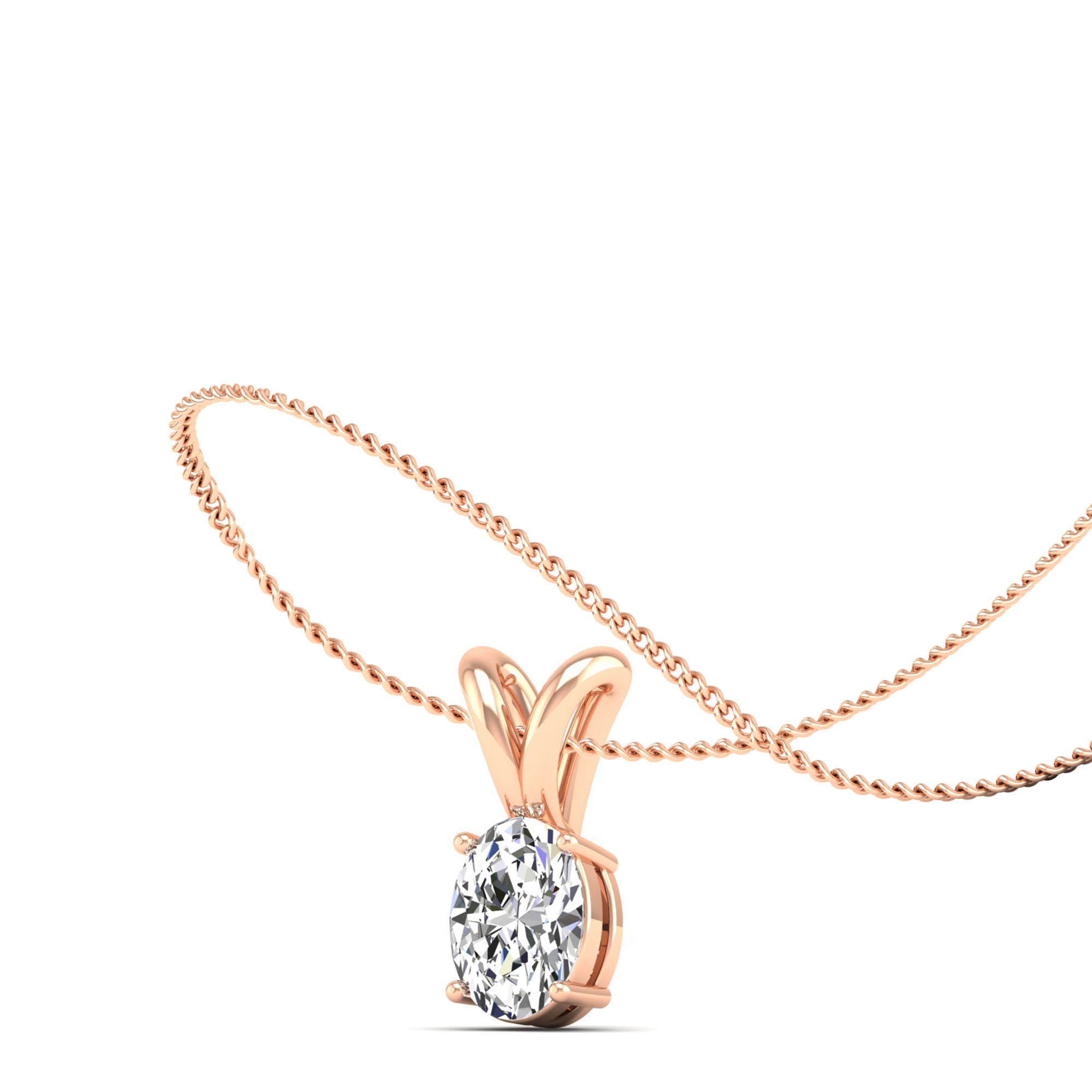 Oval Cut Diamond Pendant 0.50 Carat