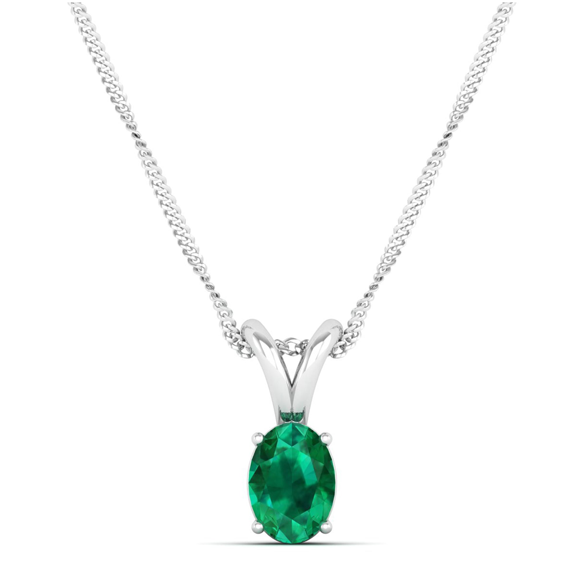 Oval Cut Emerald Pendant 0.50 Carat