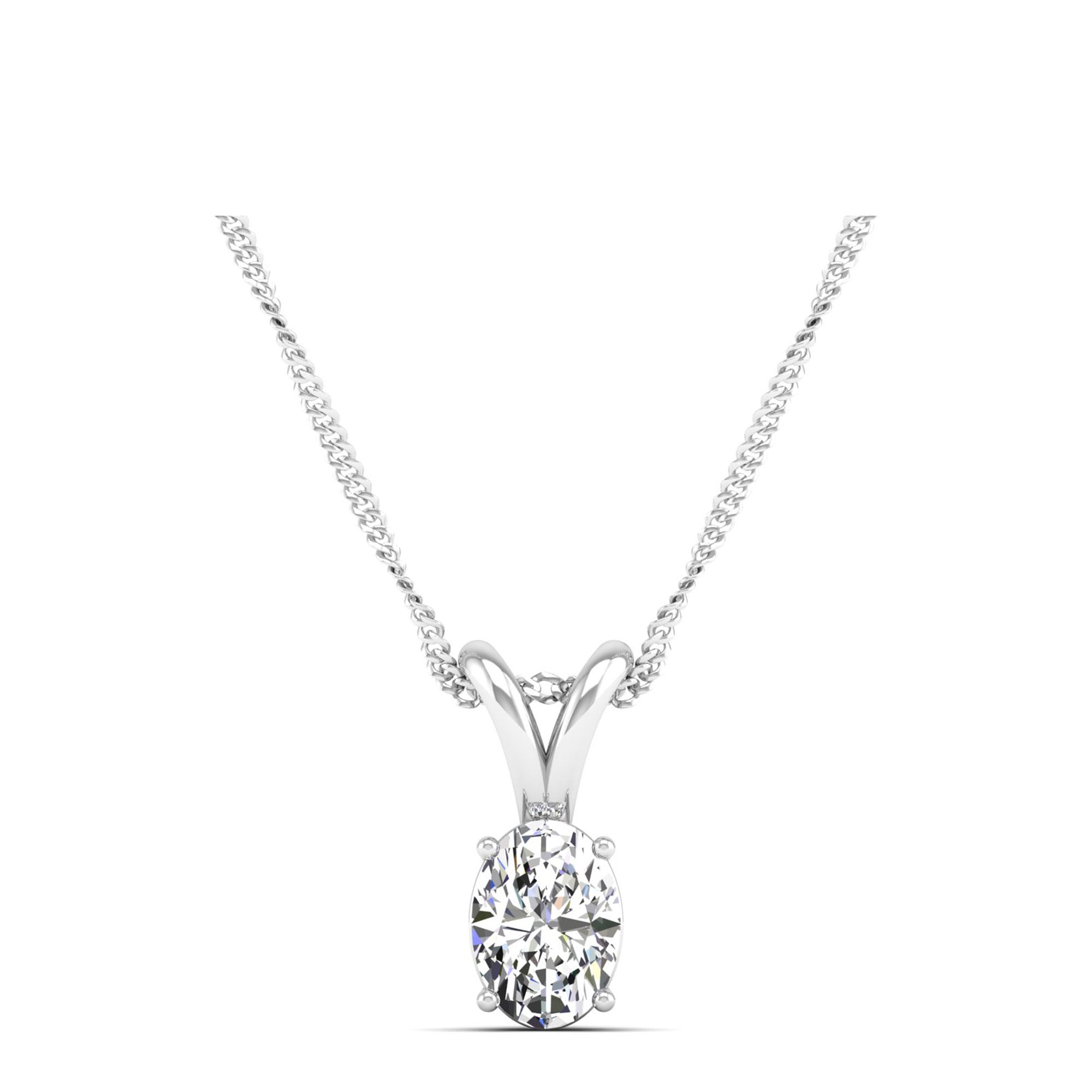 Oval Cut Diamond Pendant 0.50 Carat
