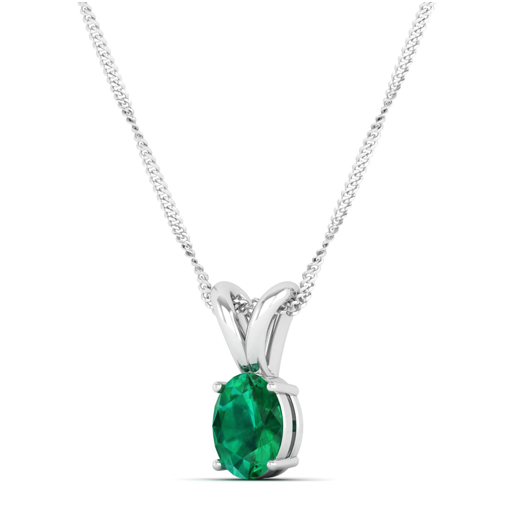 Oval Cut Emerald Pendant 0.50 Carat