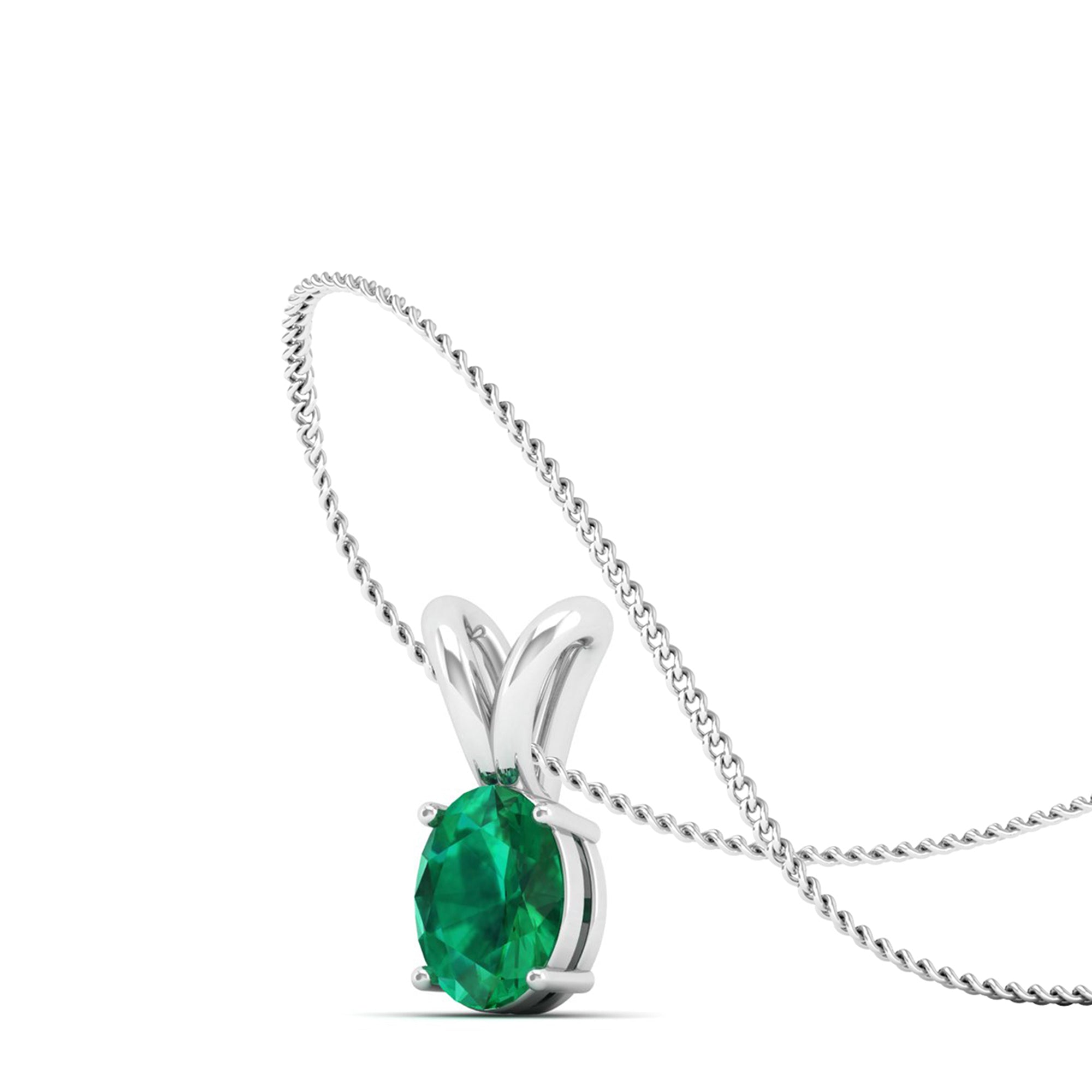 Oval Cut Emerald Pendant 0.50 Carat