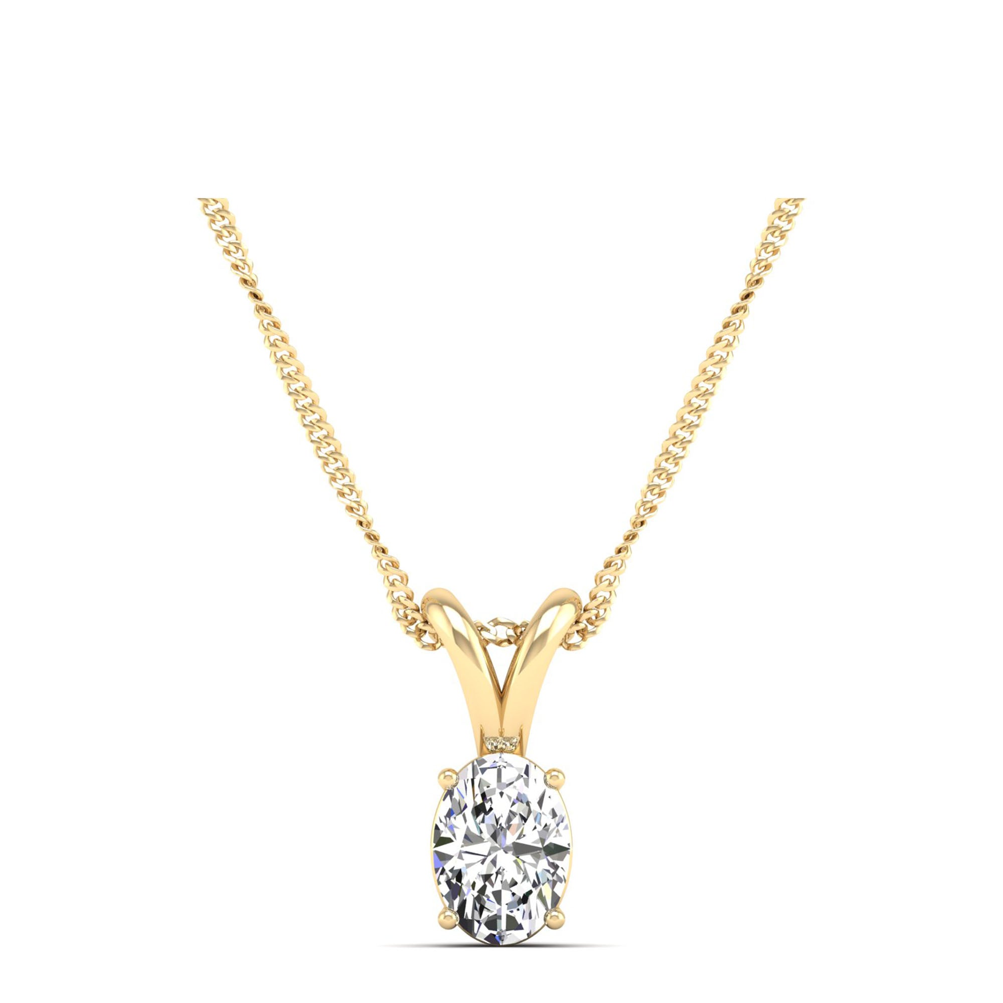 Oval Cut Diamond Pendant 0.50 Carat