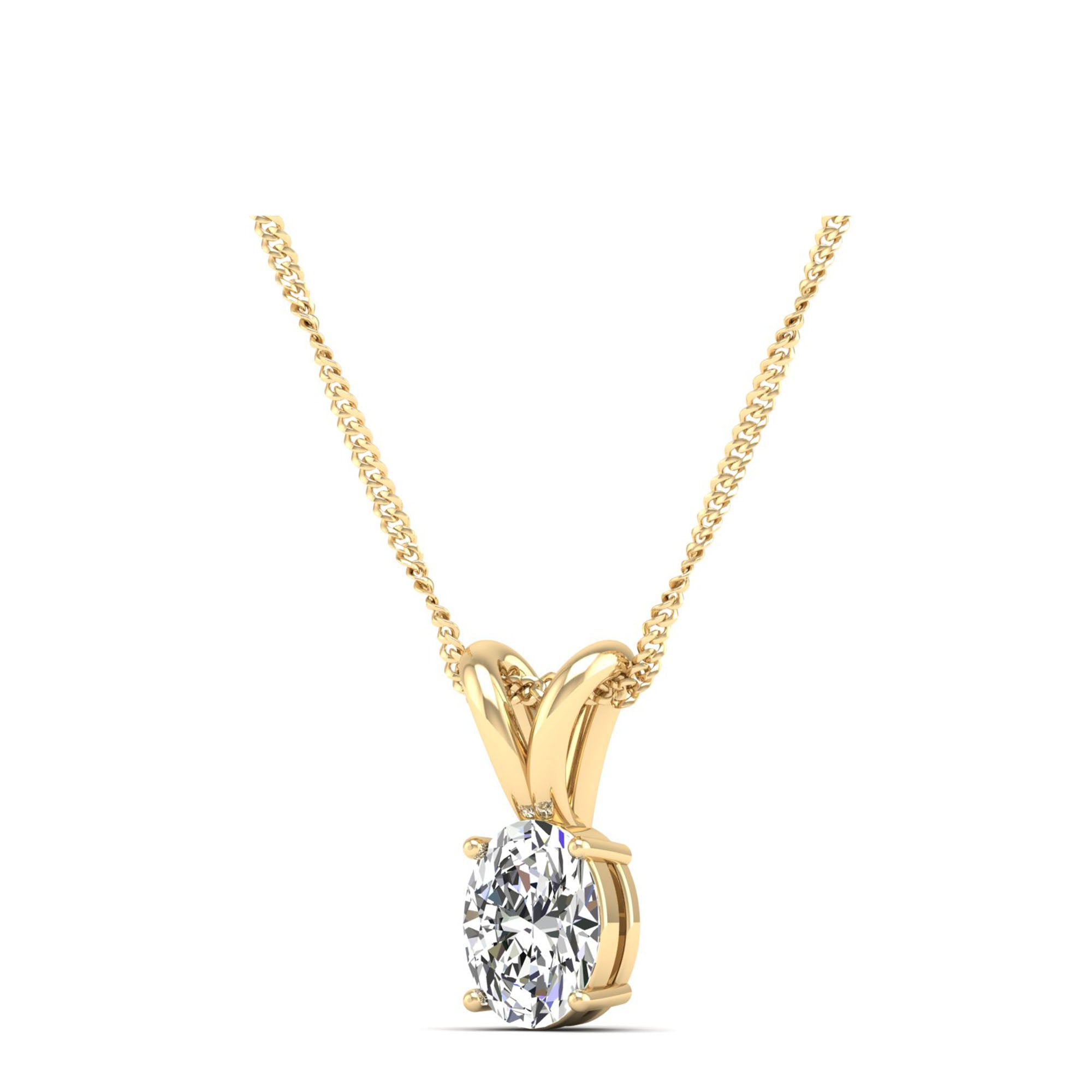 Oval Cut Diamond Pendant 0.50 Carat