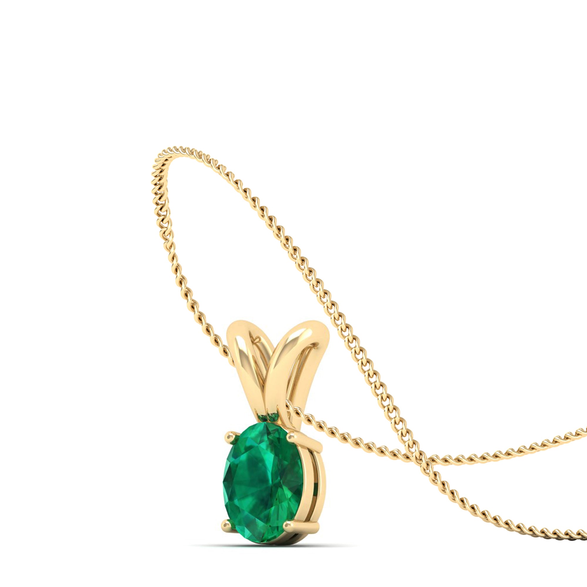 Oval Cut Emerald Pendant 0.50 Carat
