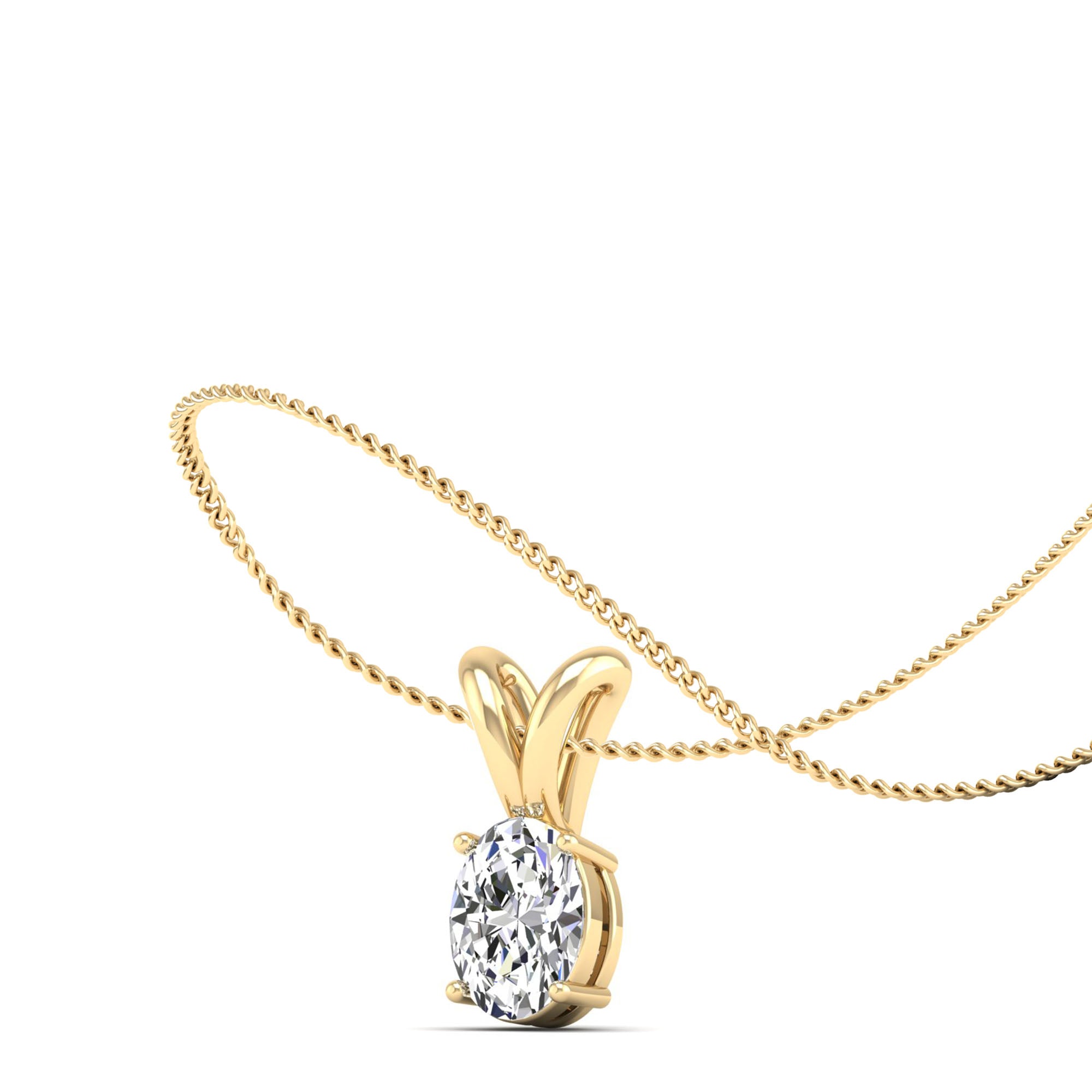 Oval Cut Diamond Pendant 0.50 Carat