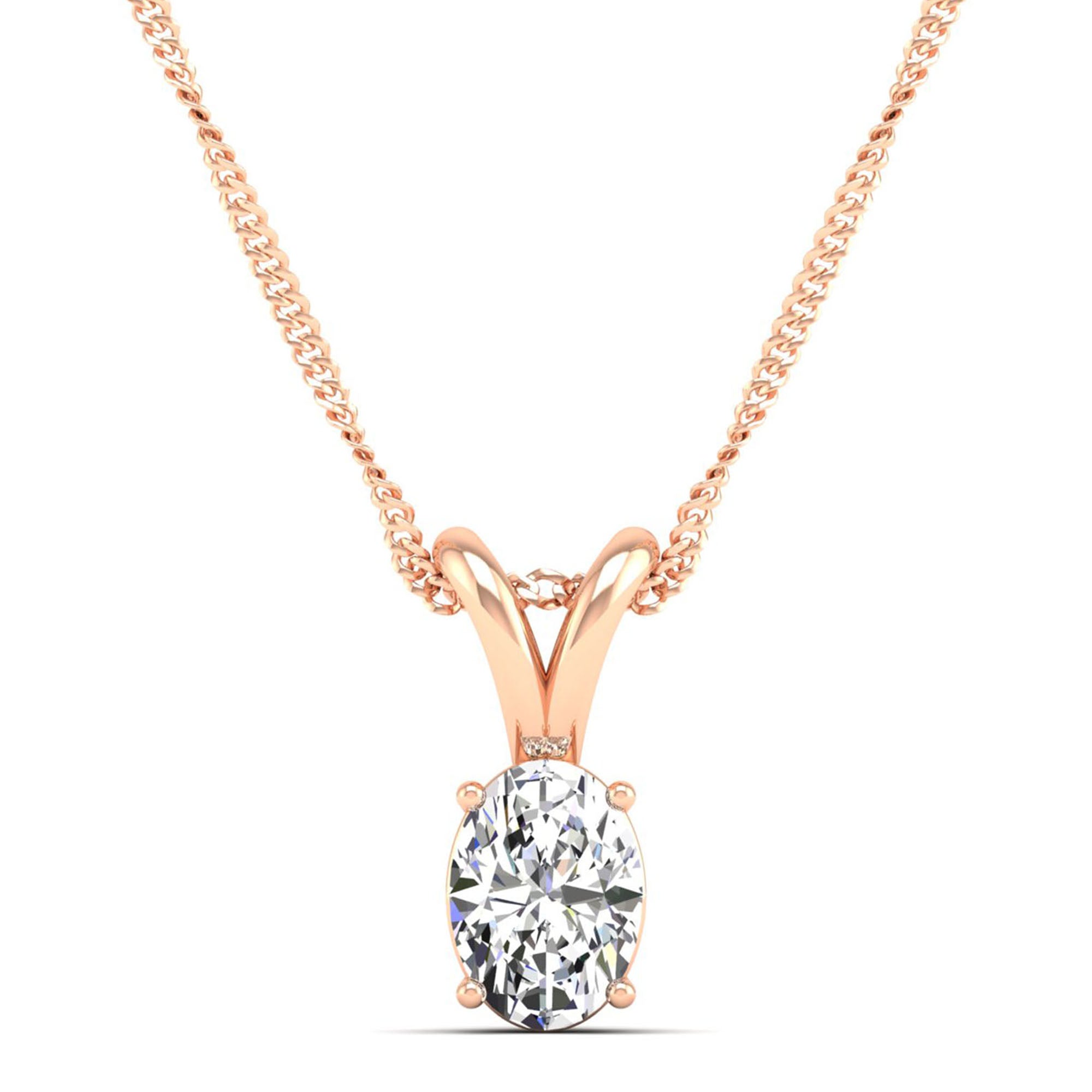 Oval Cut Diamond Pendant 1.0 Carat