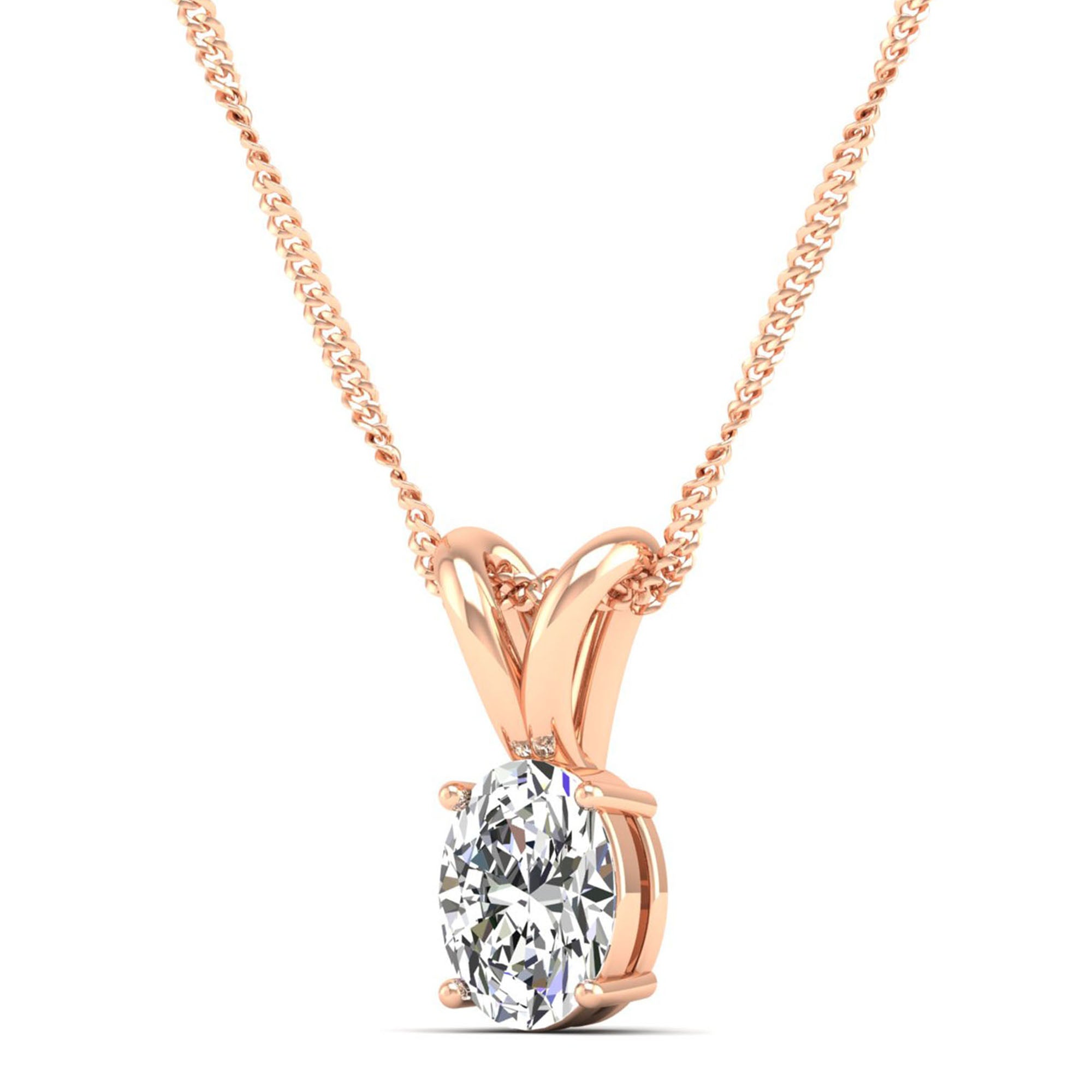 Oval Cut Diamond Pendant 1.0 Carat