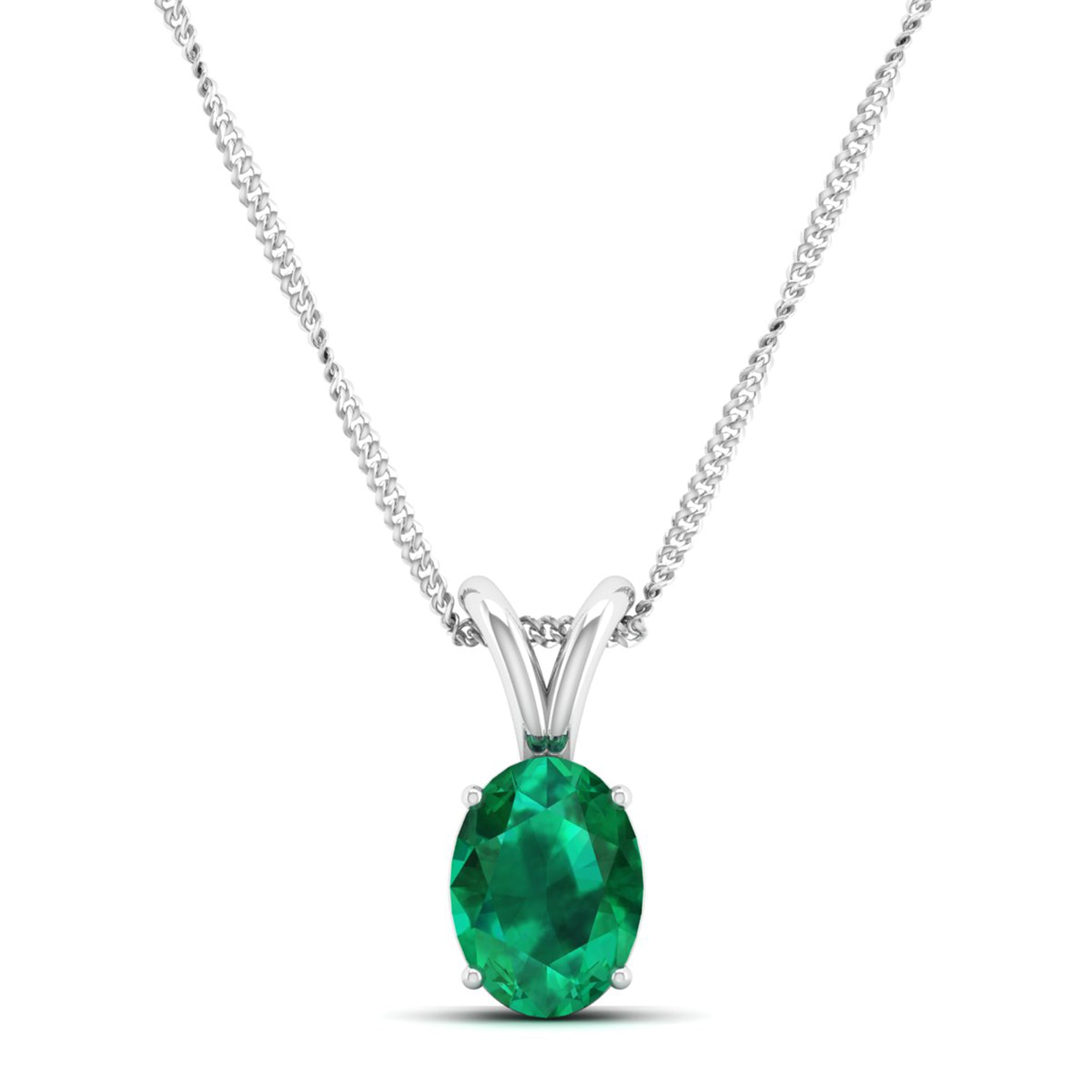 Oval Cut Emerald Pendant 1.0 Carat