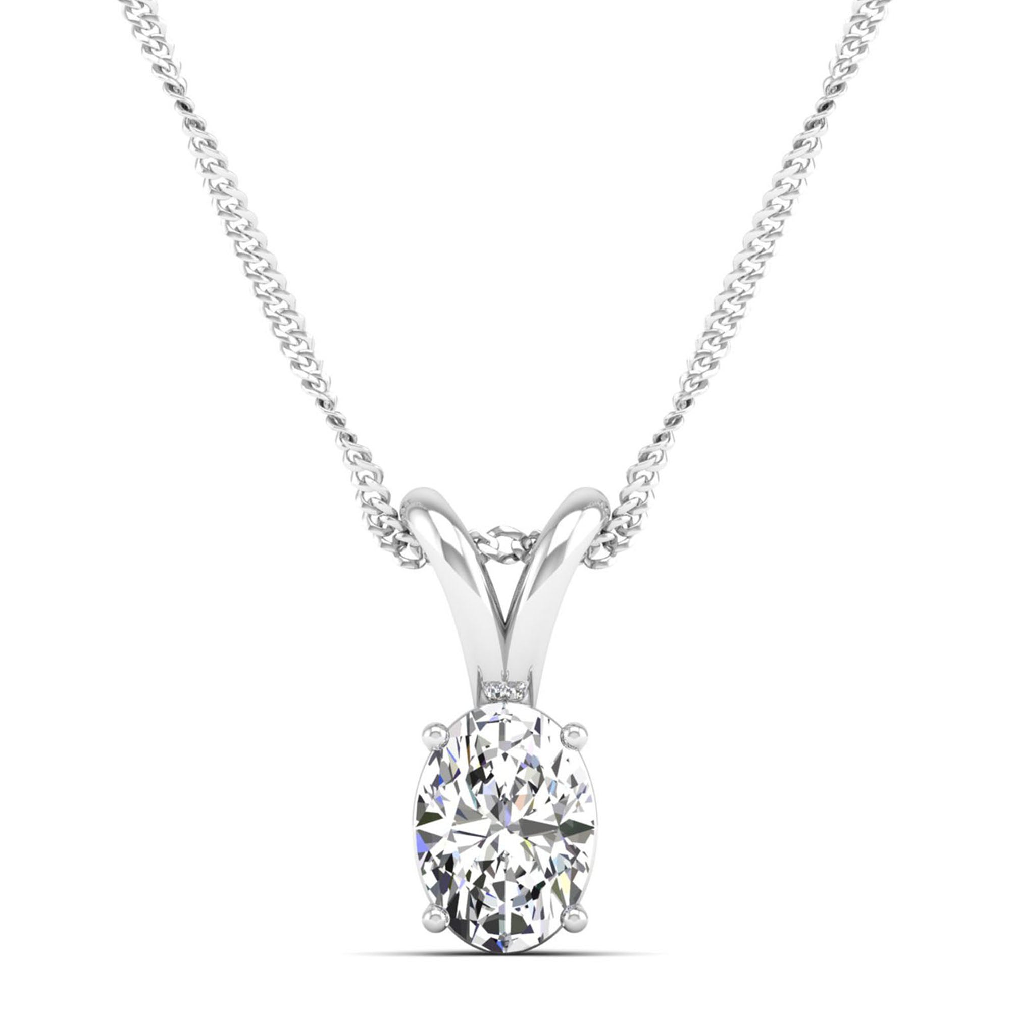 Oval Cut Diamond Pendant 1.0 Carat