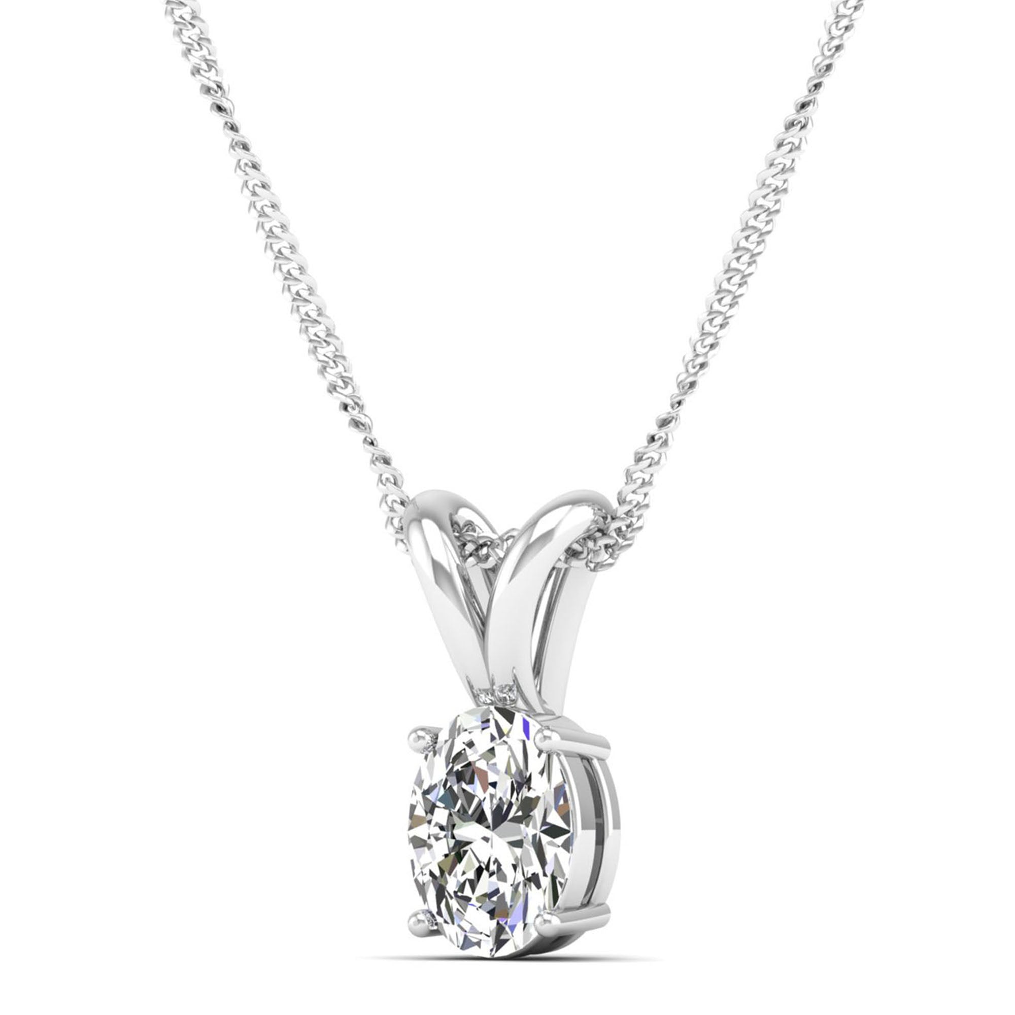Oval Cut Diamond Pendant 1.0 Carat