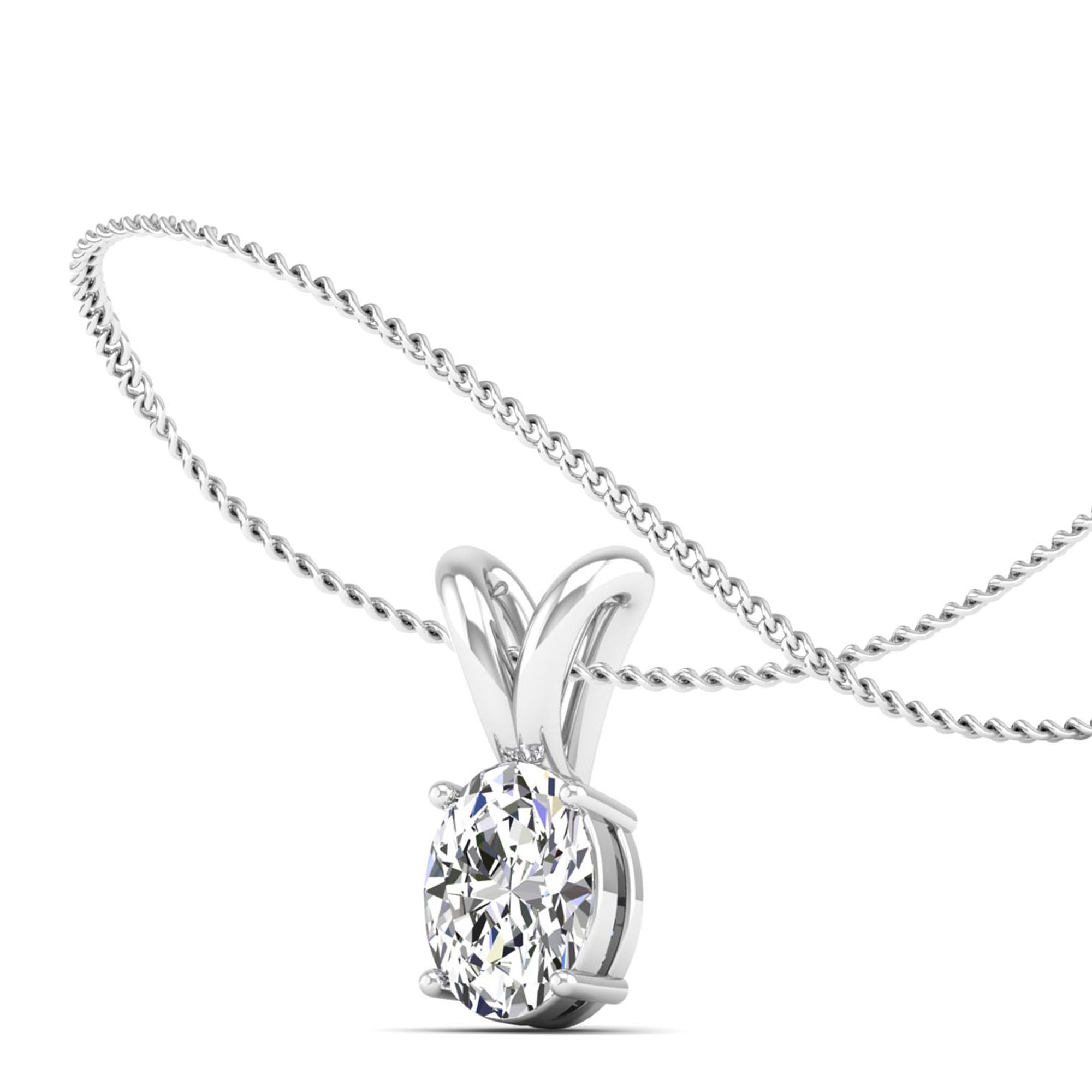 Oval Cut Diamond Pendant 1.0 Carat