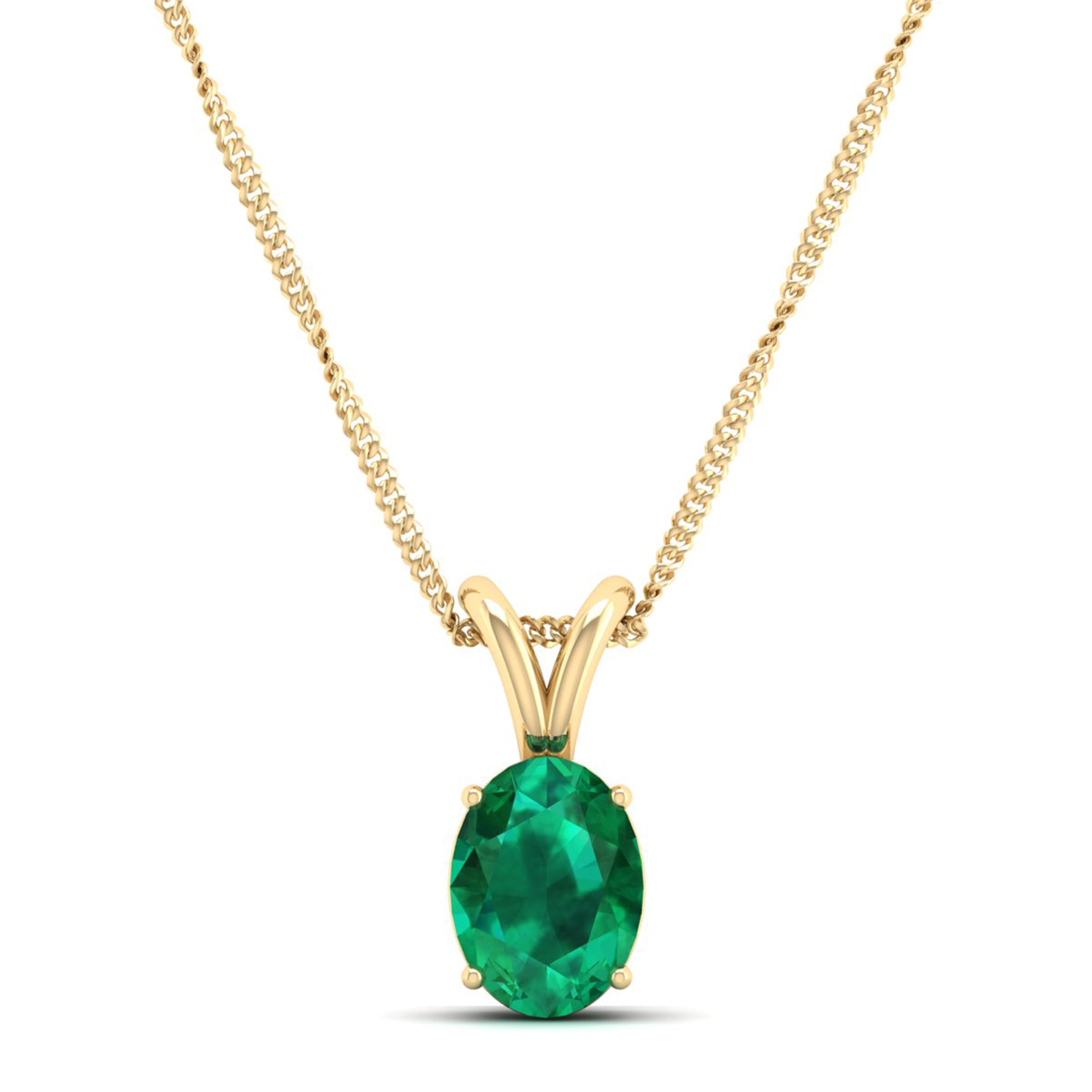 Oval Cut Emerald Pendant 1.0 Carat