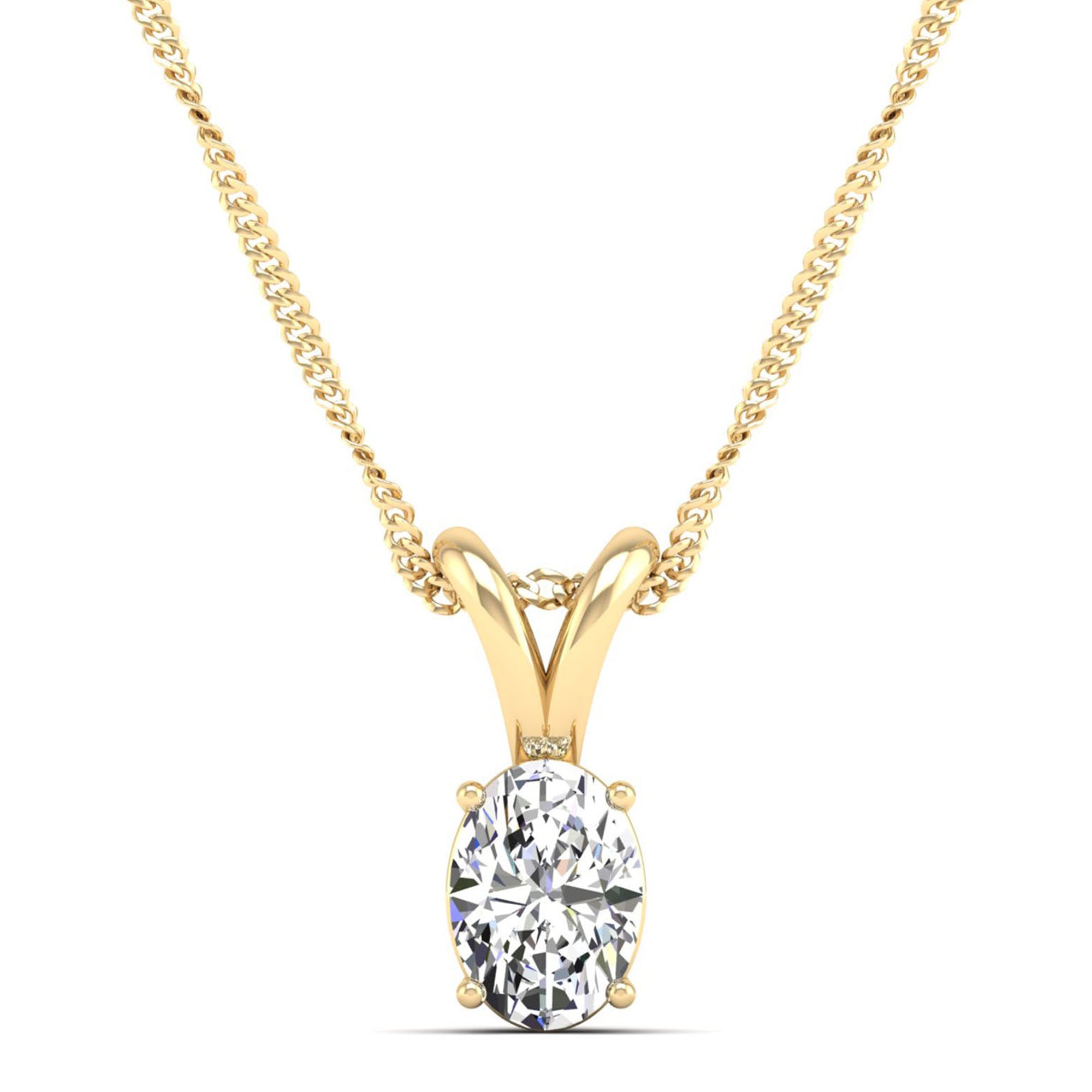 Oval Cut Diamond Pendant 1.0 Carat