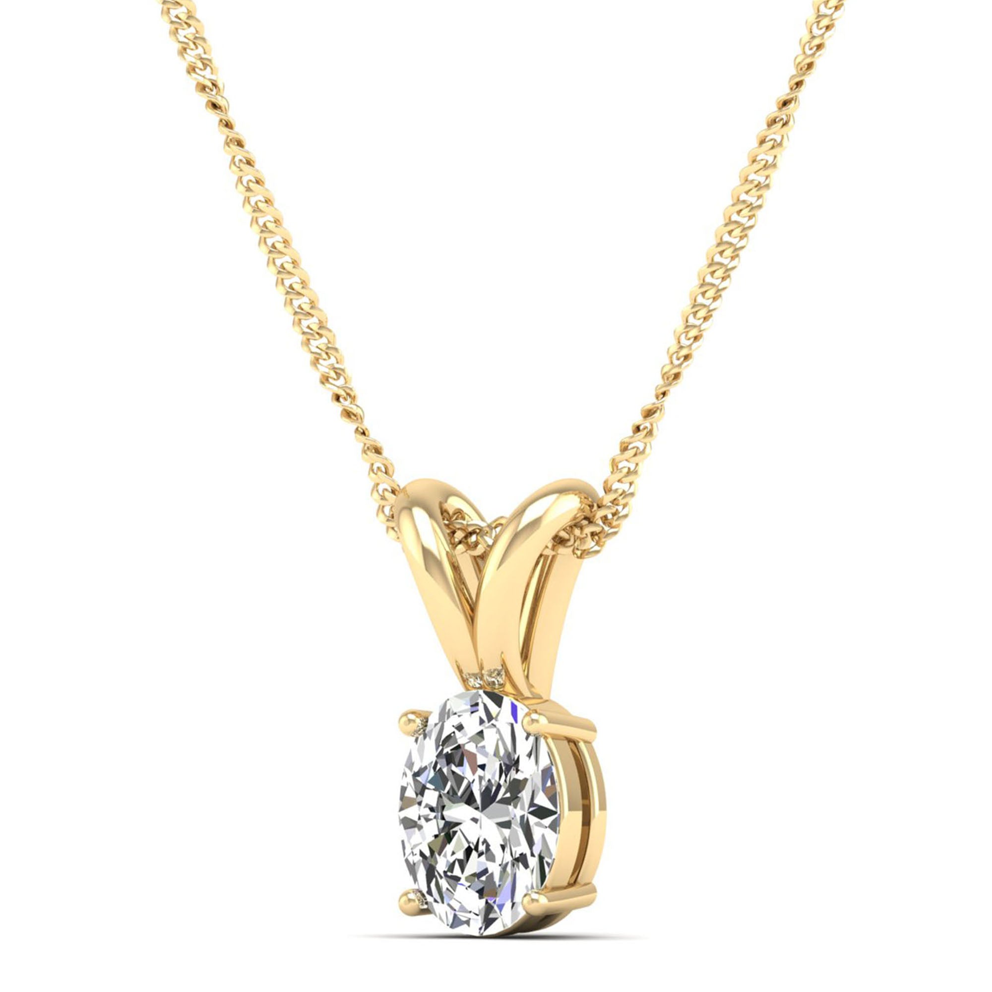 Oval Cut Diamond Pendant 1.0 Carat