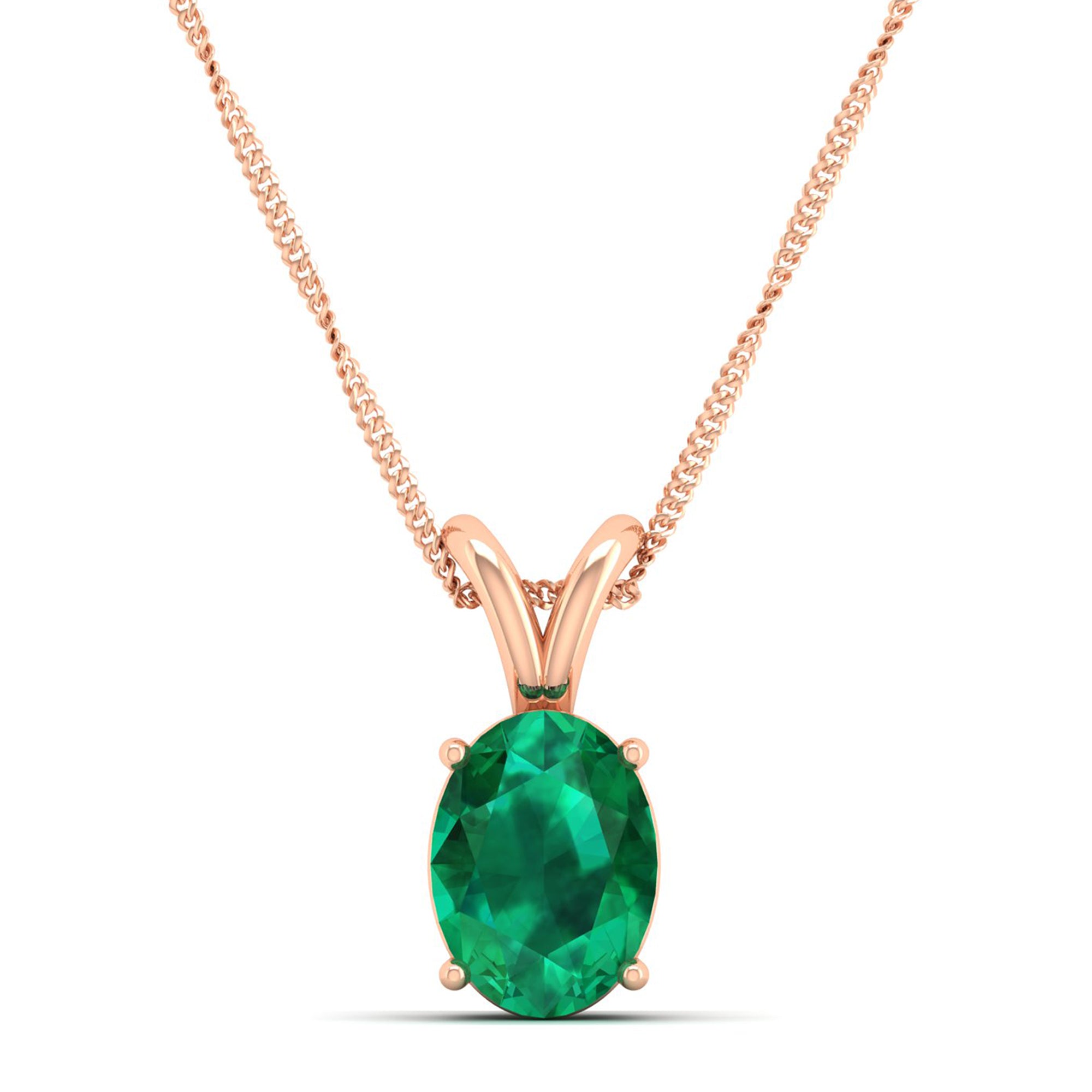 Oval Cut Emerald Pendant 1.5 Carat