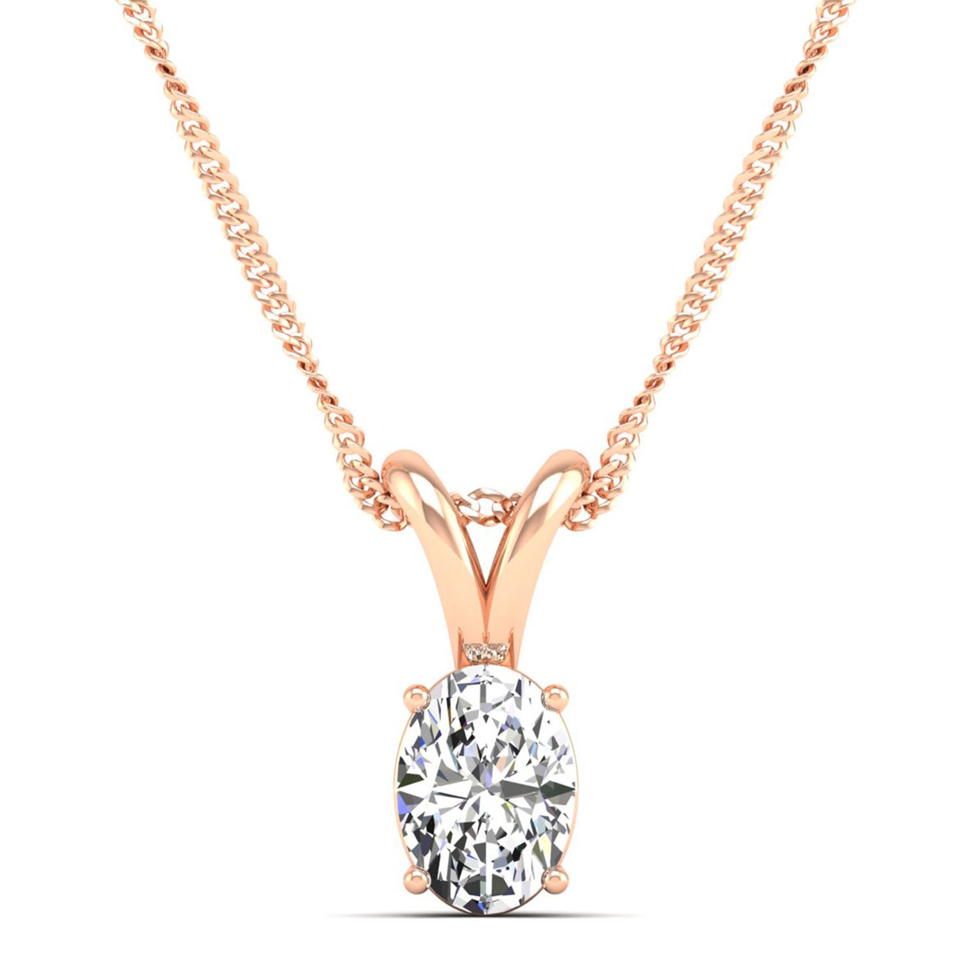 Oval Cut Diamond Pendant 1.5 Carat
