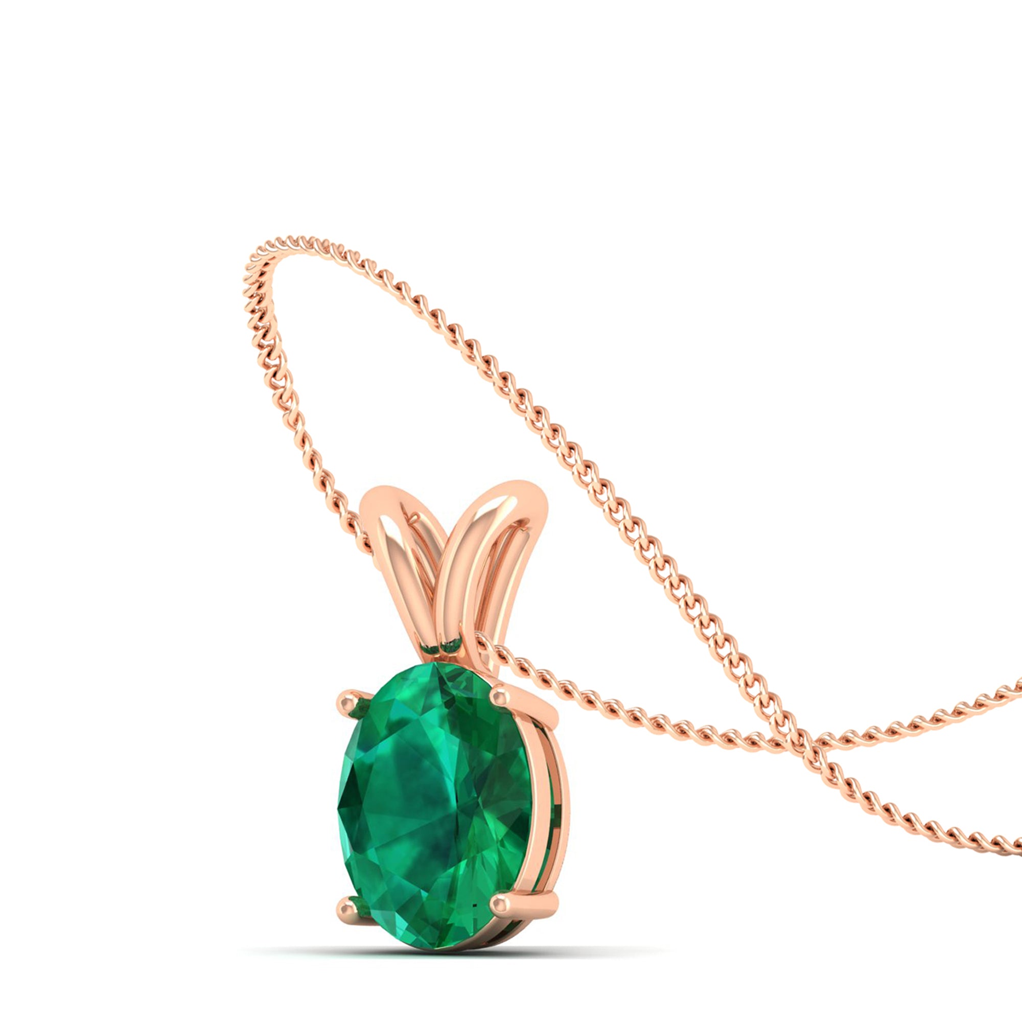 Oval Cut Emerald Pendant 1.5 Carat