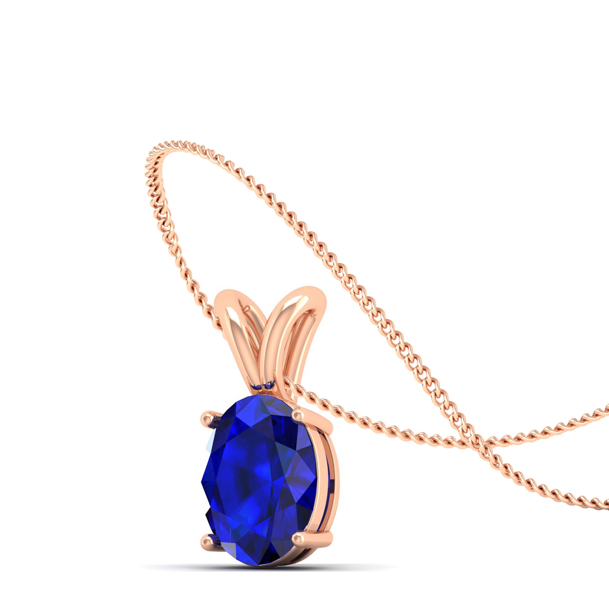 Oval Cut Sapphire Pendant 1.5 Carat