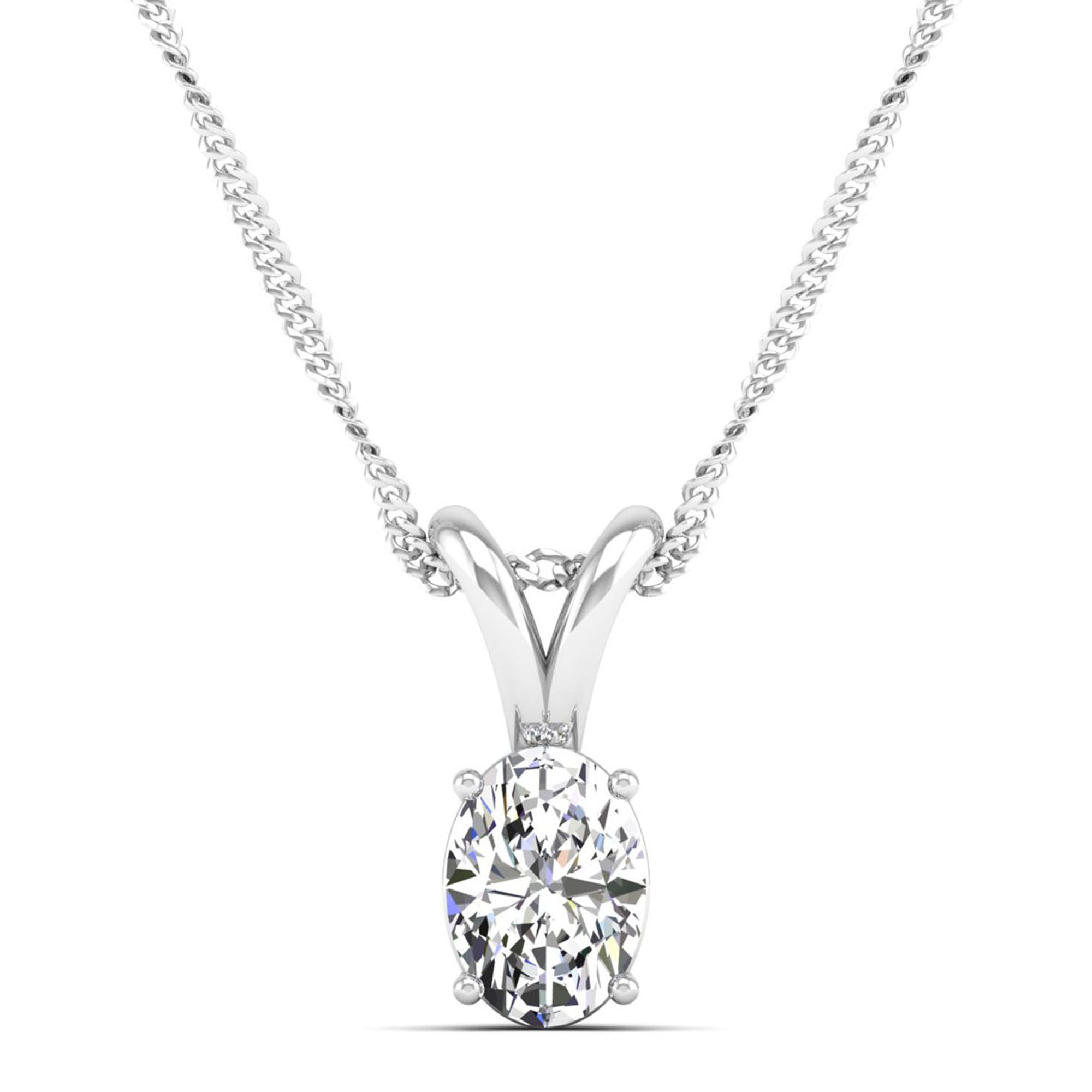 Oval Cut Diamond Pendant 1.5 Carat