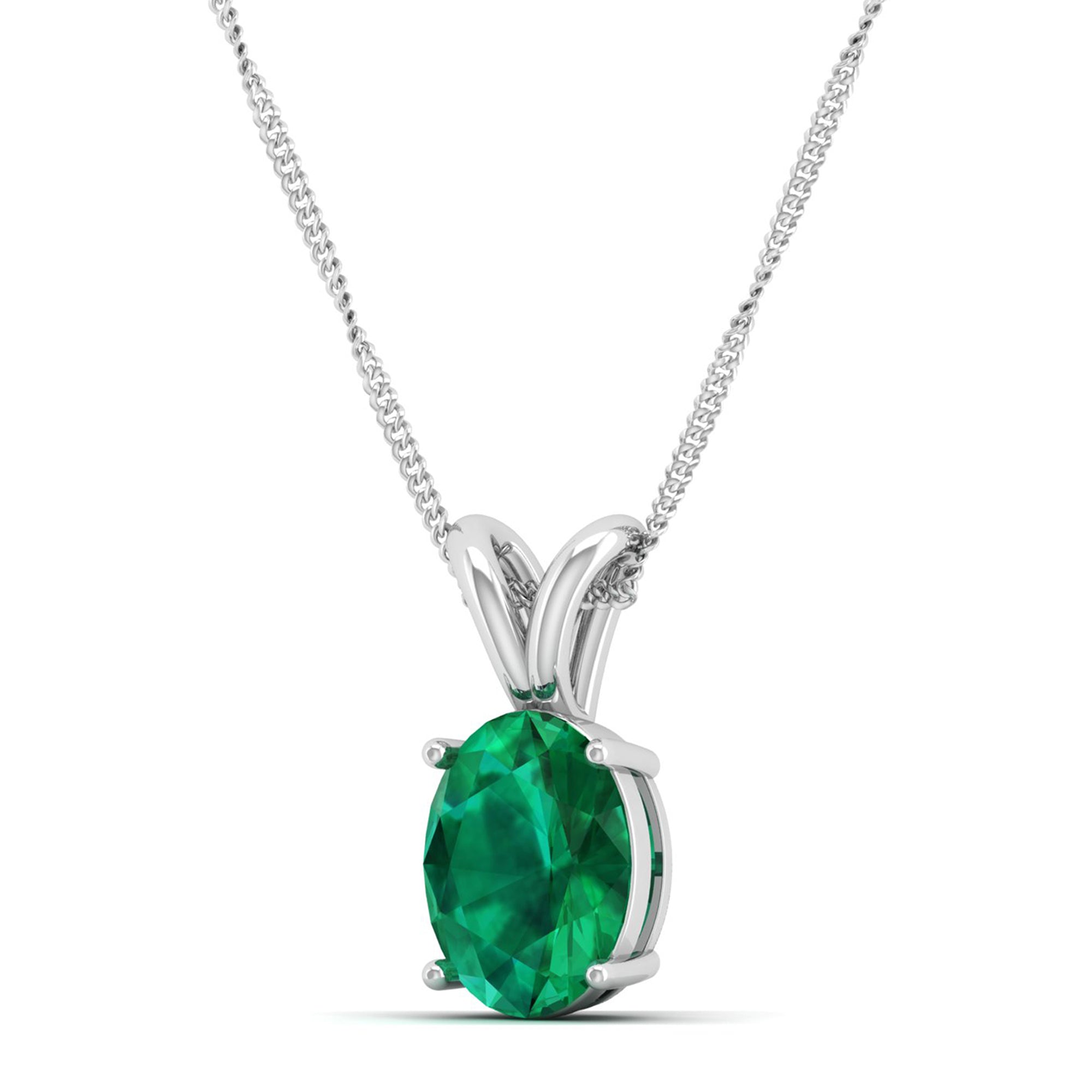 Oval Cut Emerald Pendant 1.5 Carat
