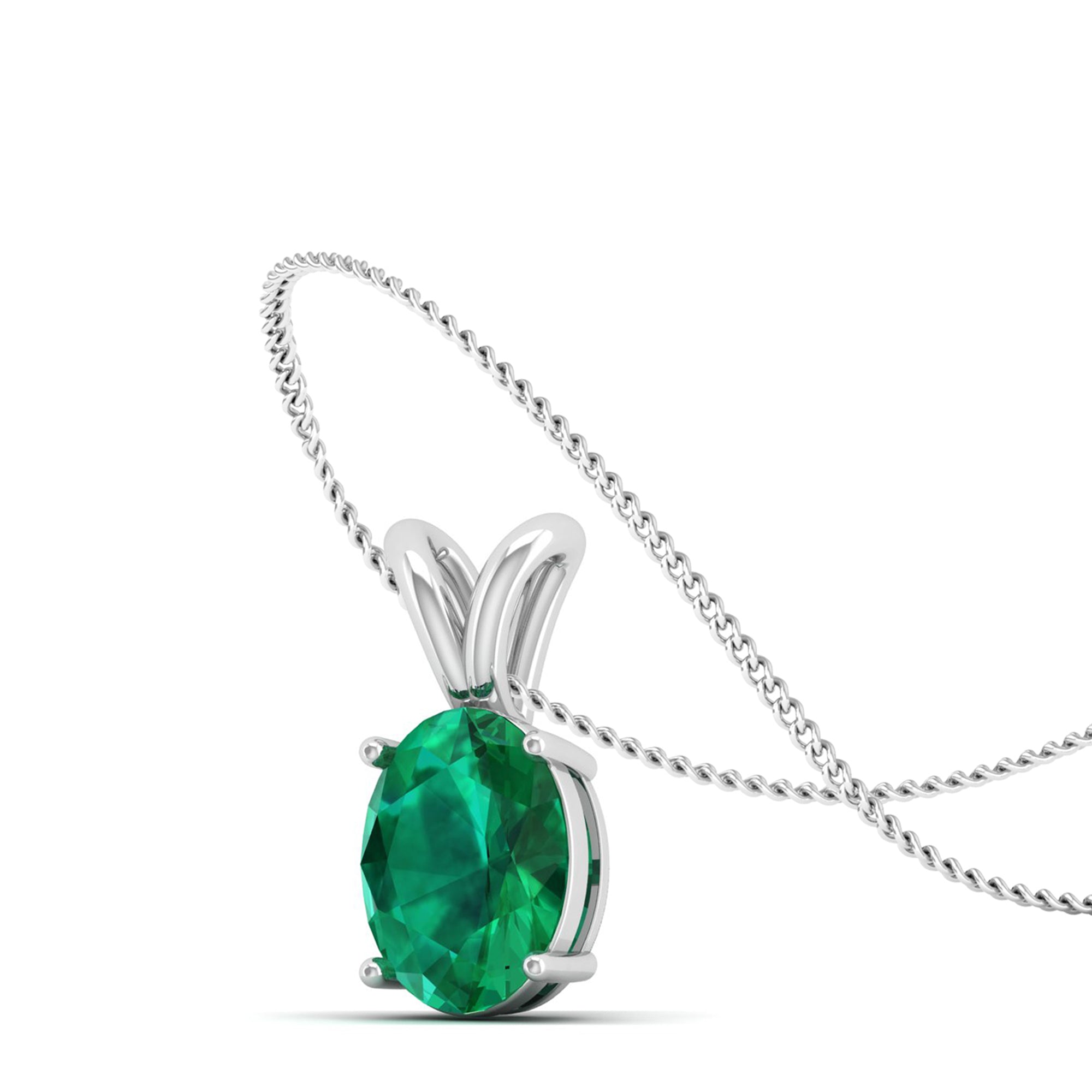 Oval Cut Emerald Pendant 1.5 Carat