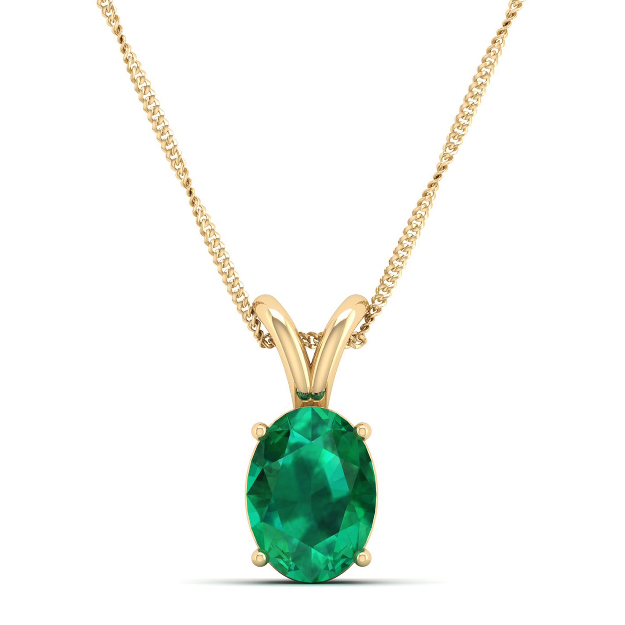 Oval Cut Emerald Pendant 1.5 Carat