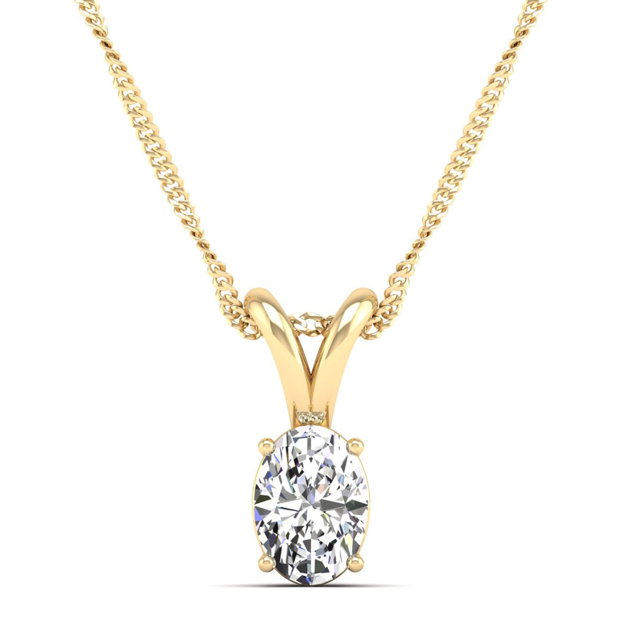 Oval Cut Diamond Pendant 1.5 Carat
