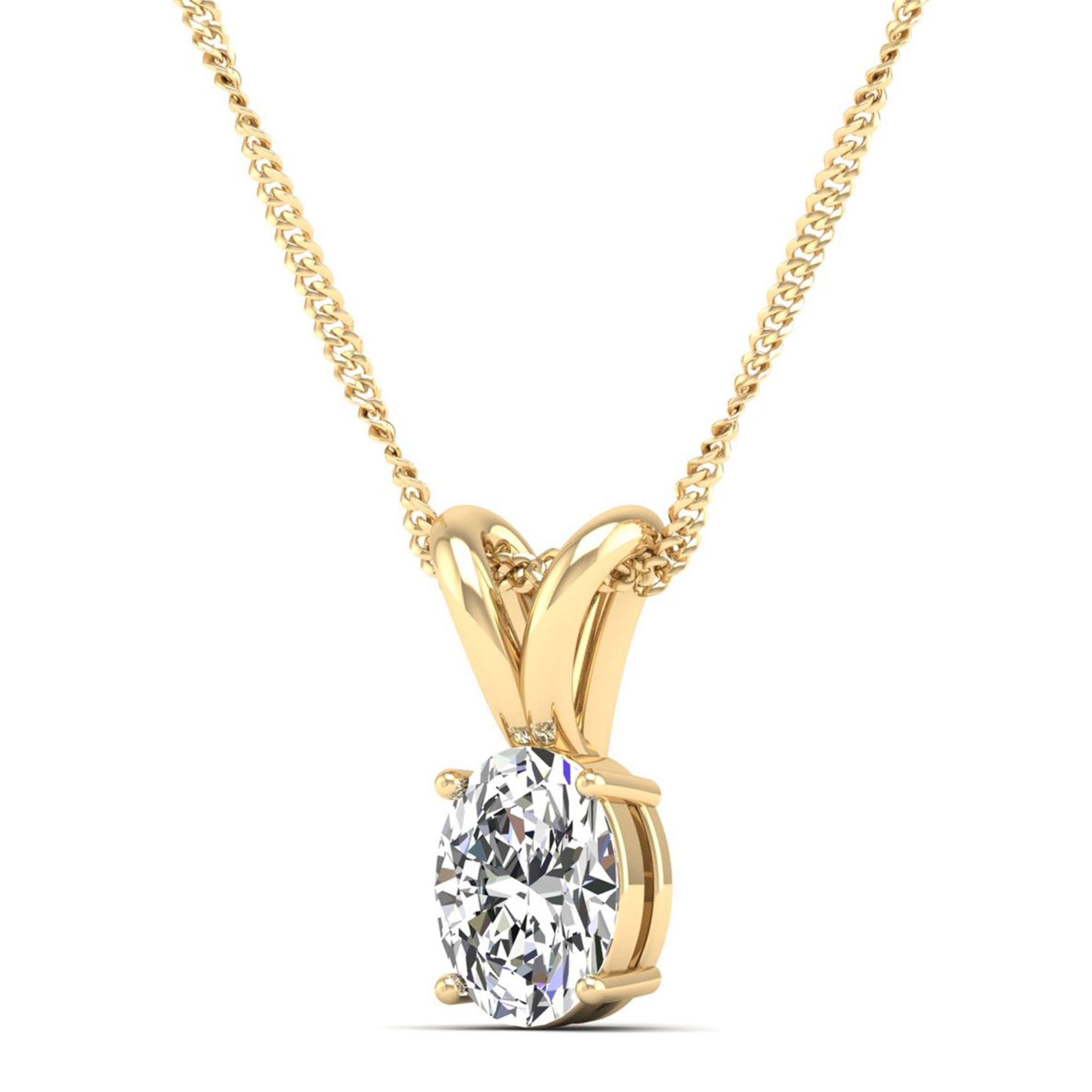 Oval Cut Diamond Pendant 1.5 Carat