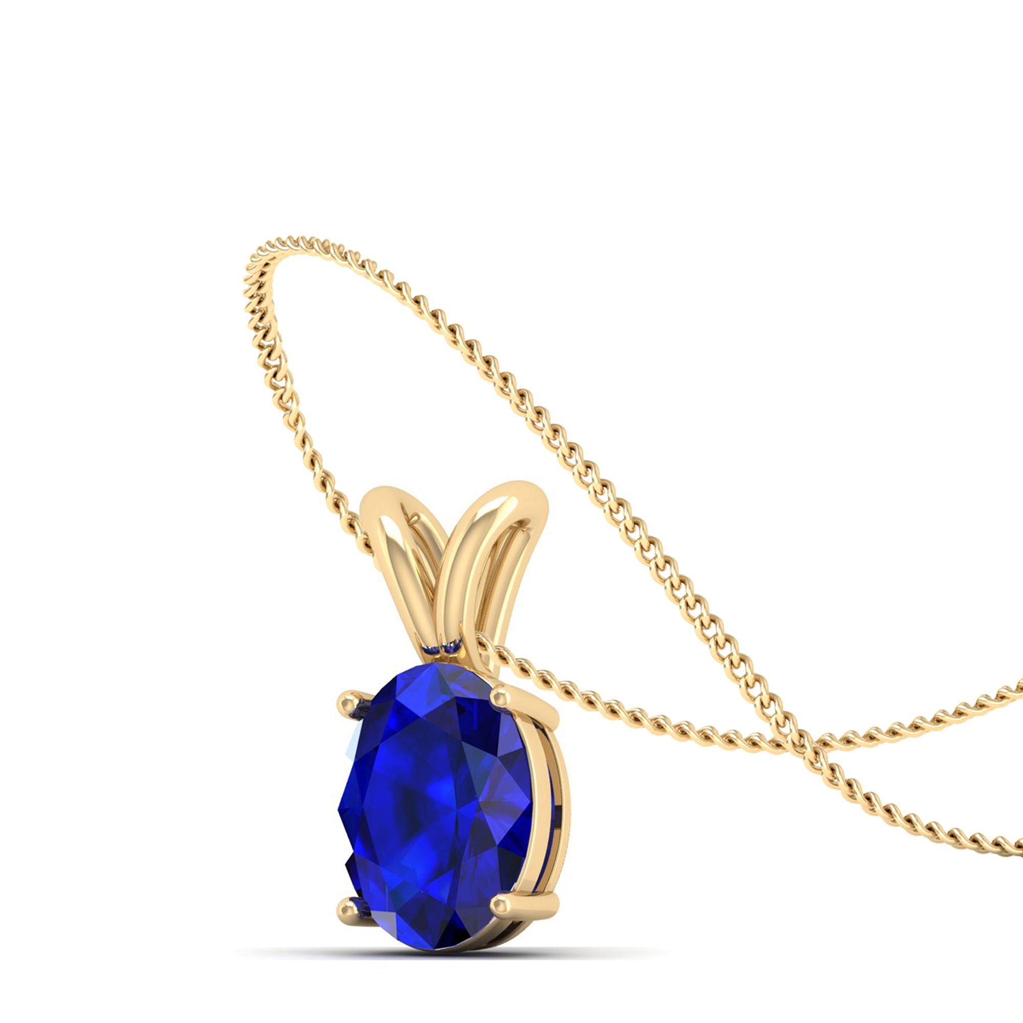 Oval Cut Sapphire Pendant 1.5 Carat