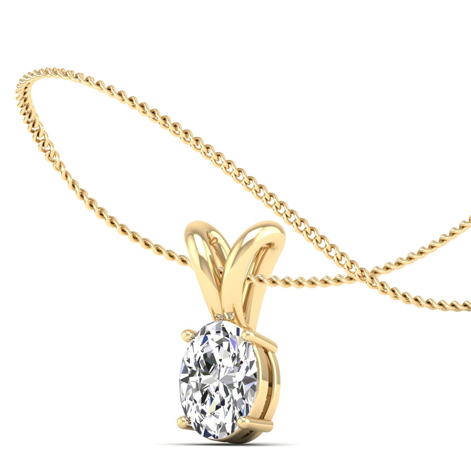 Oval Cut Diamond Pendant 1.5 Carat