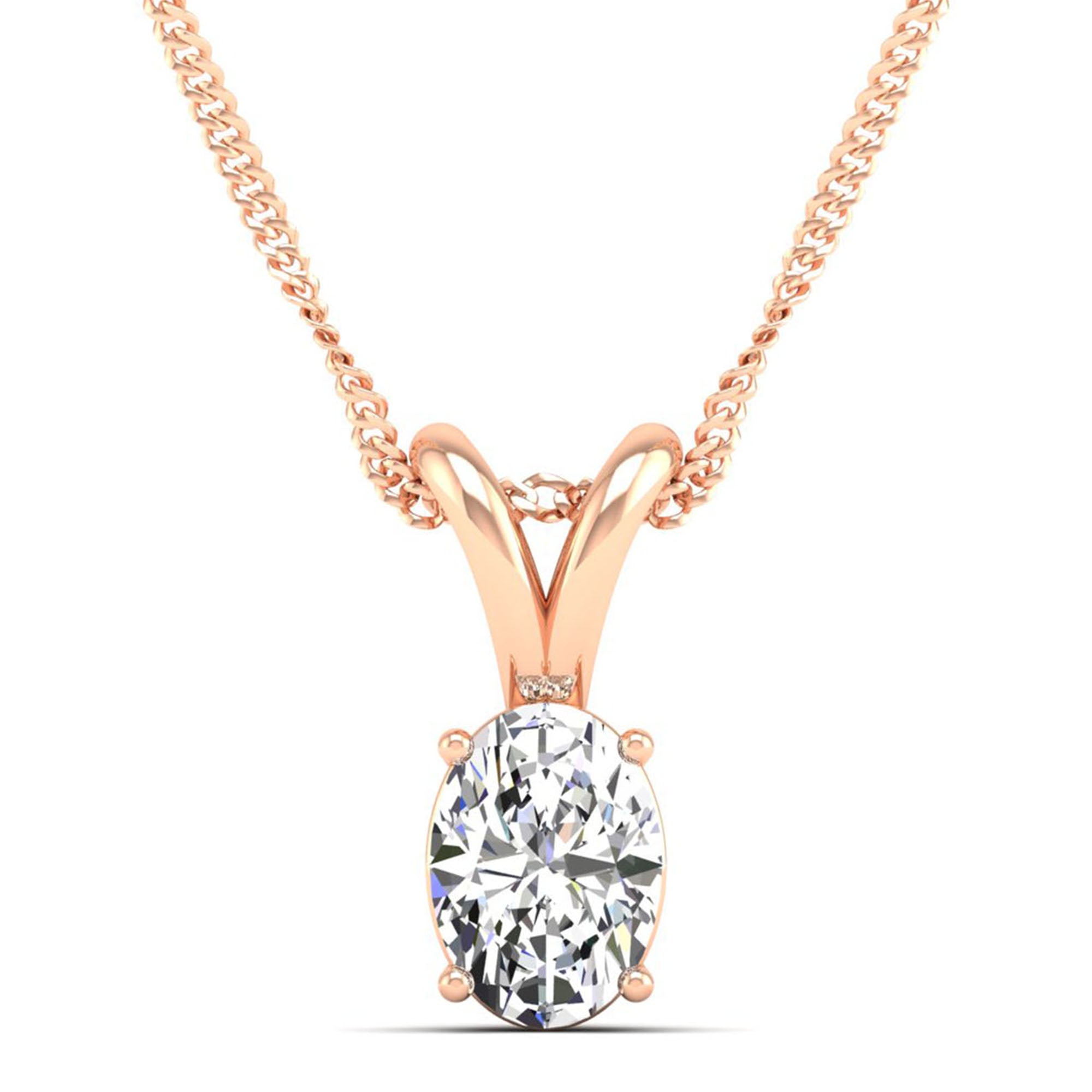 Oval Cut Diamond Pendant 2.00 Carat