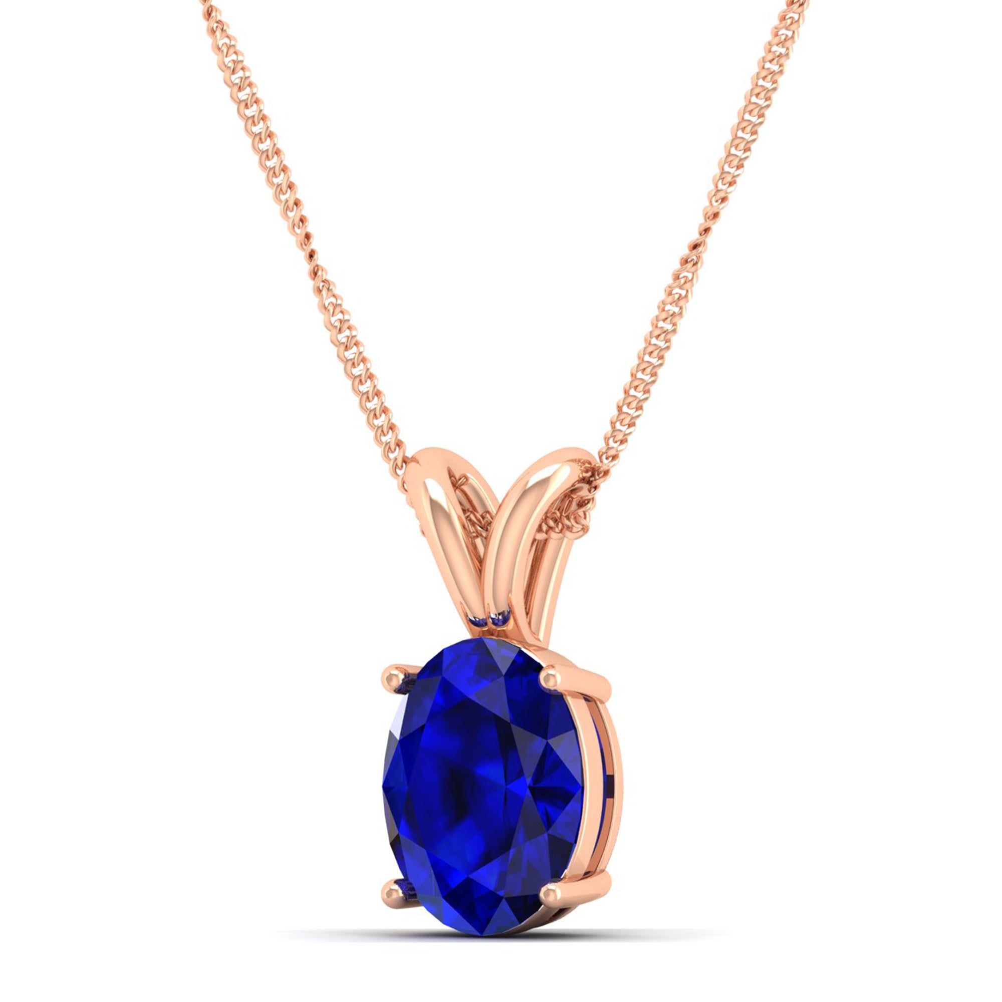 Oval Cut Sapphire Pendant 2.00 Carat