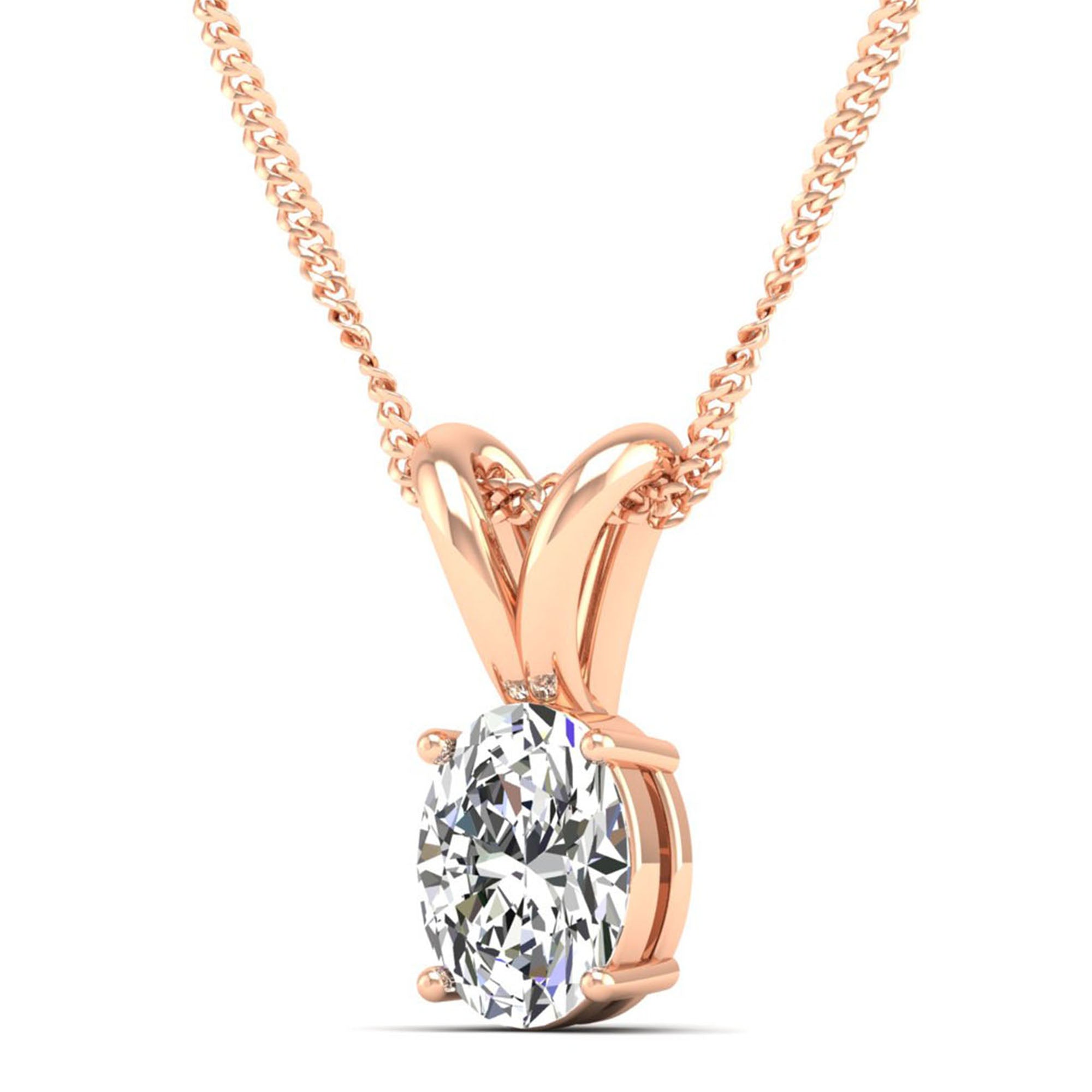 Oval Cut Diamond Pendant 2.00 Carat