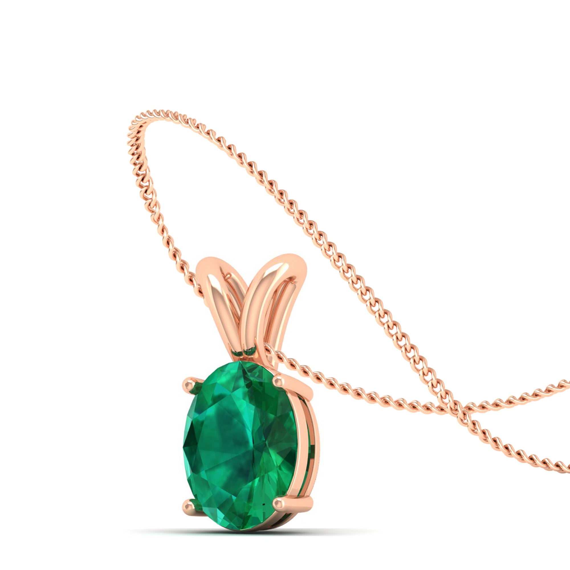 Oval Cut Emerald Pendant 2.00 Carat