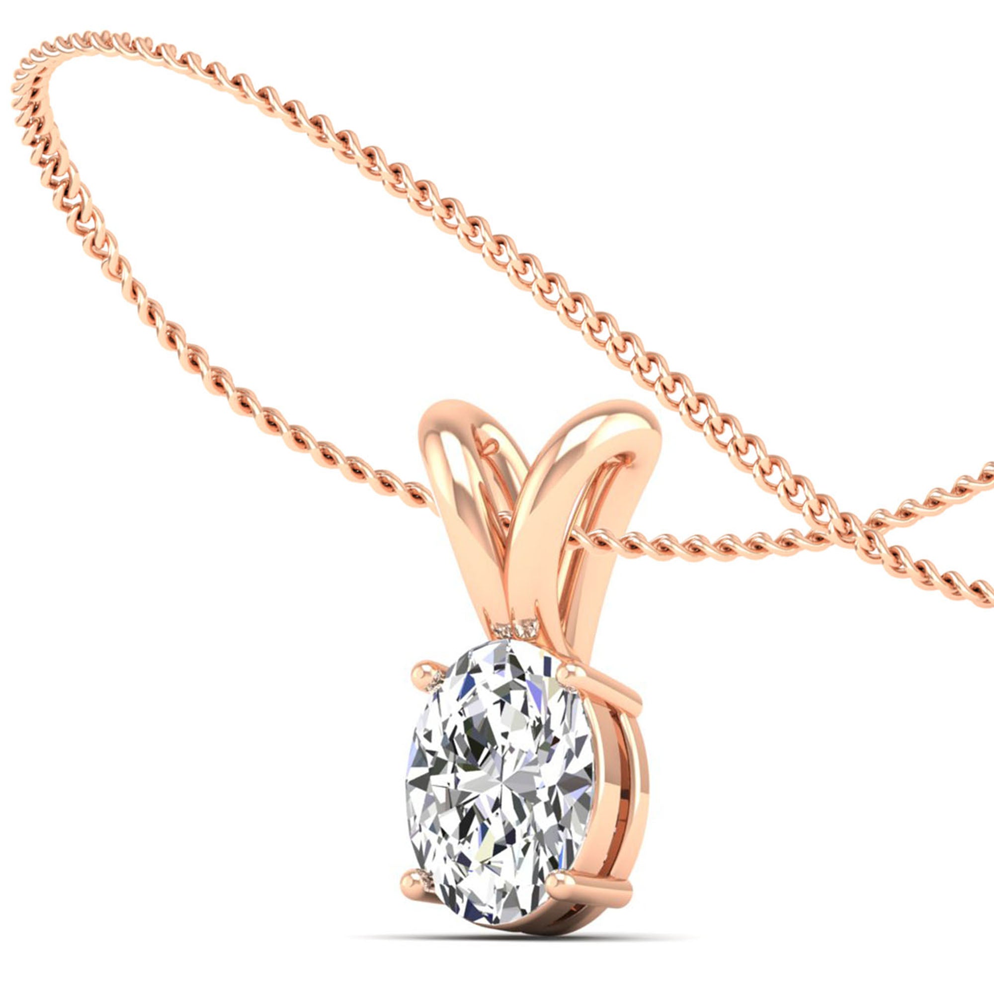 Oval Cut Diamond Pendant 2.00 Carat