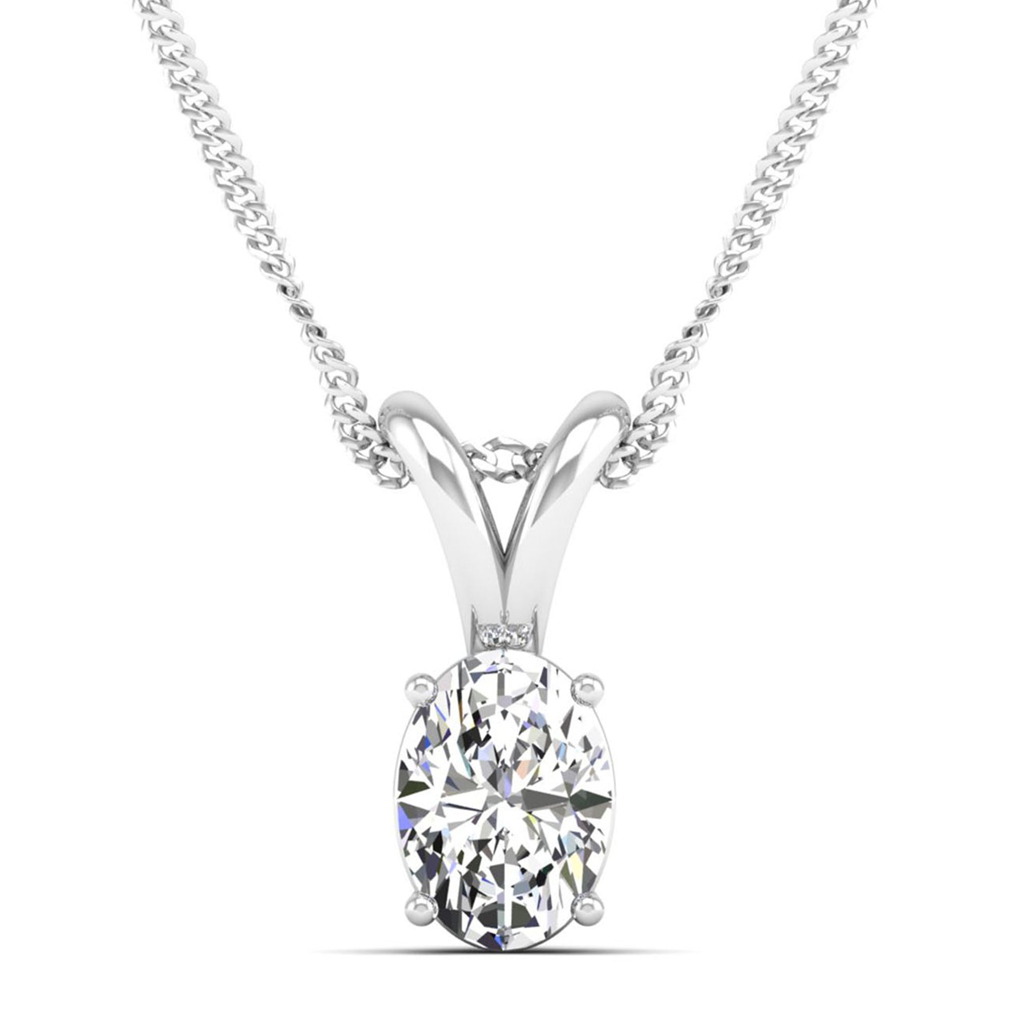 Oval Cut Diamond Pendant 2.00 Carat