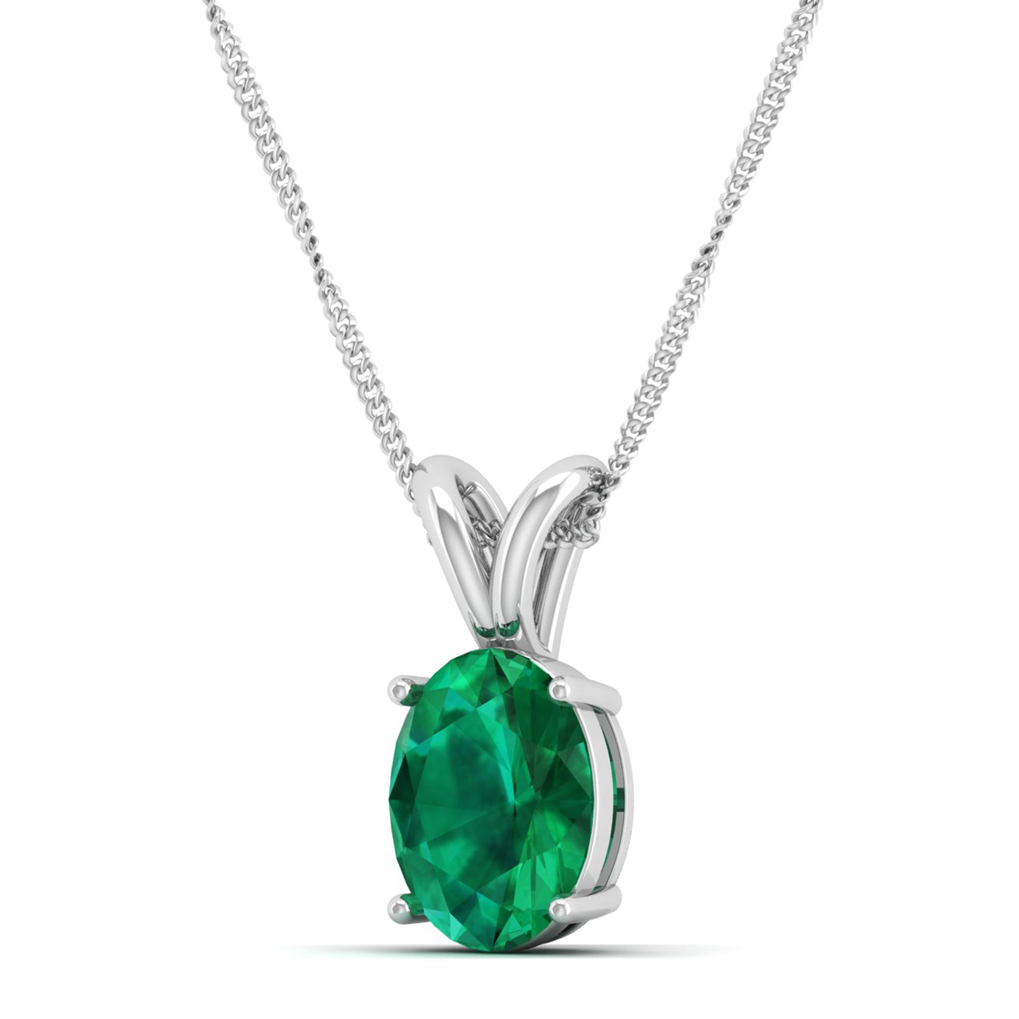 Oval Cut Emerald Pendant 2.00 Carat